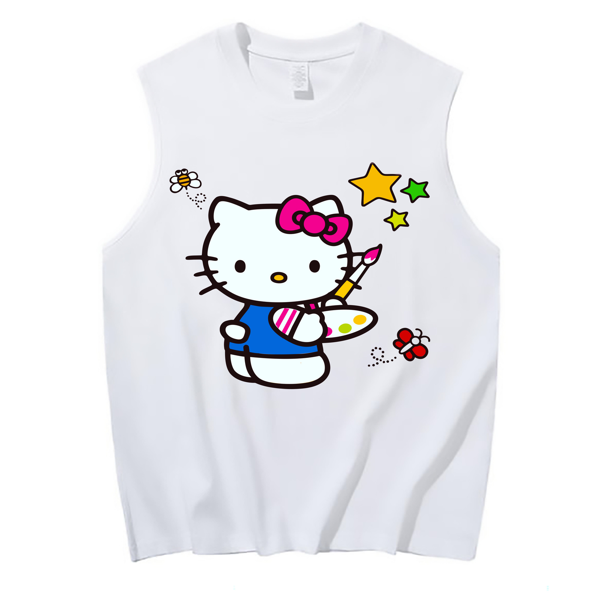 （画像用） Hello Kitty ハローキティ コットン100％タンクトップ（フロントプリント）