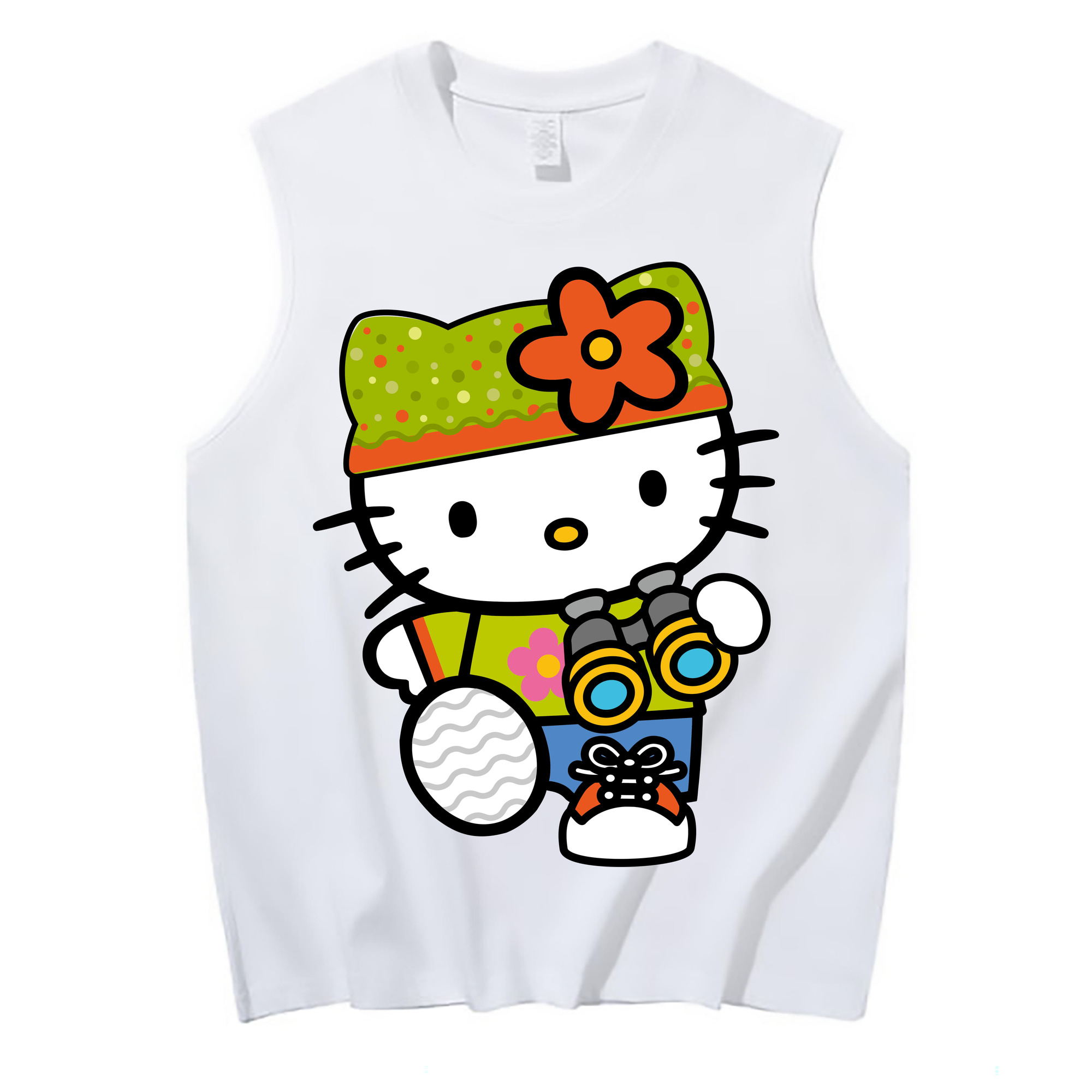 （画像用） Hello Kitty ハローキティ コットン100％タンクトップ（フロントプリント）