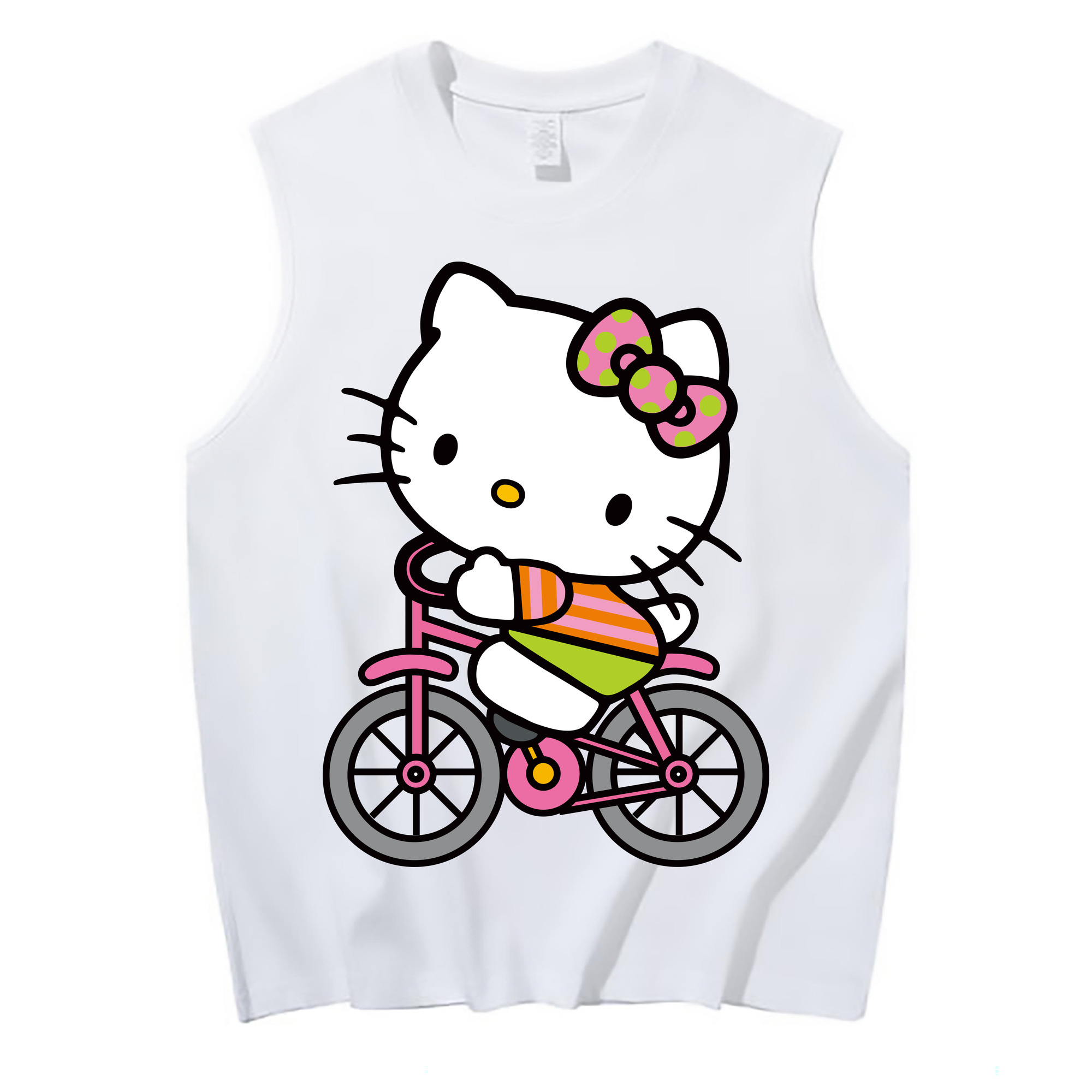 （画像用） Hello Kitty ハローキティ コットン100％タンクトップ（フロントプリント）