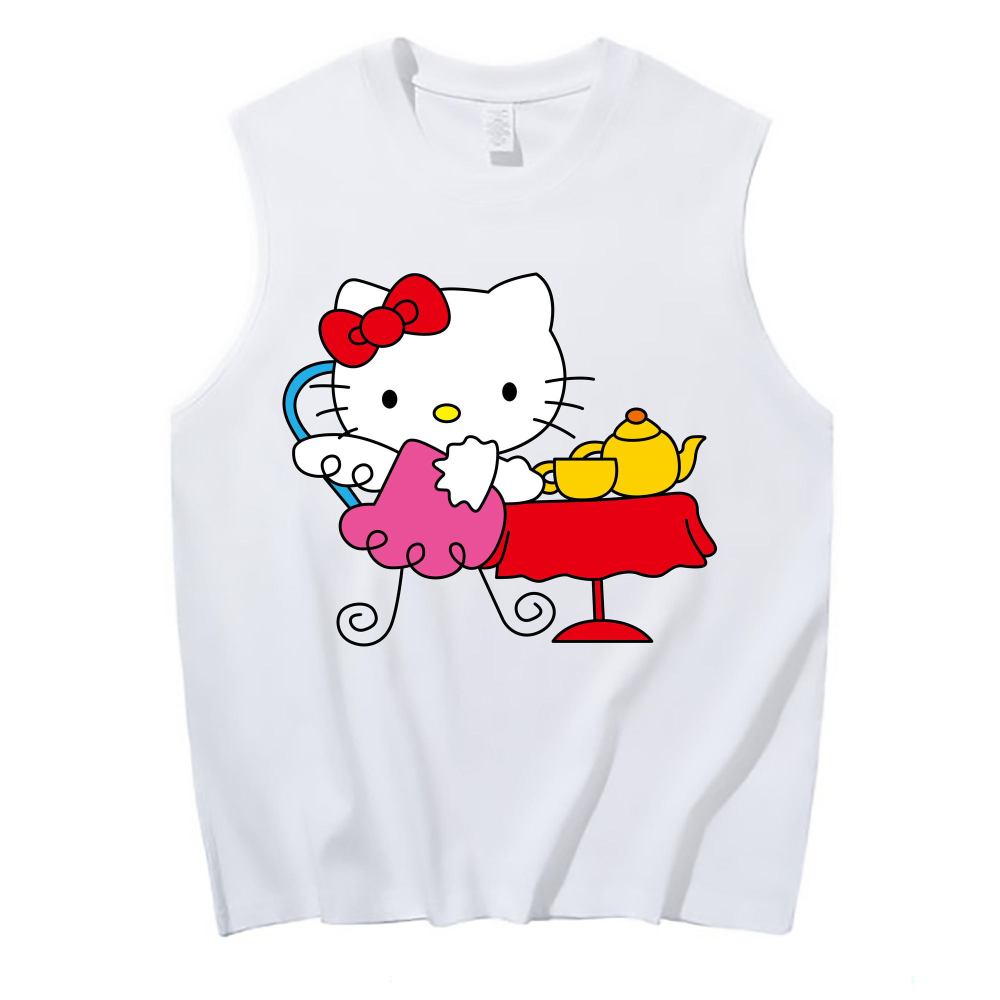 （画像用） Hello Kitty ハローキティ コットン100％タンクトップ（フロントプリント）
