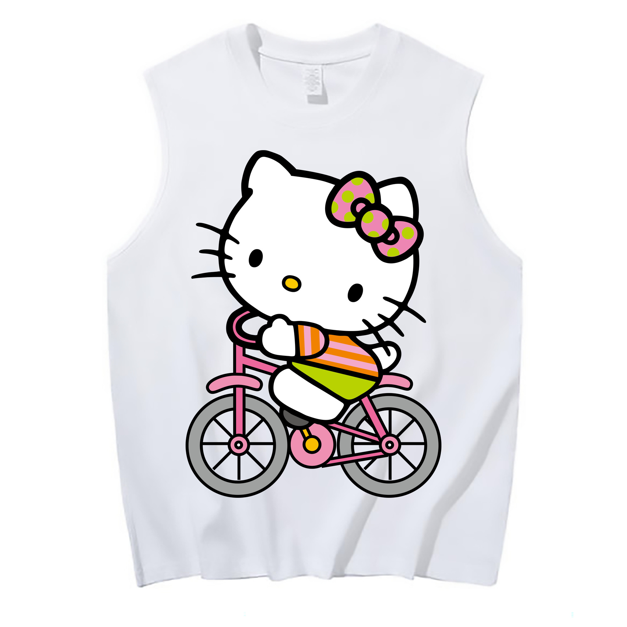 （画像用） Hello Kitty ハローキティ コットン100％タンクトップ（フロントプリント）