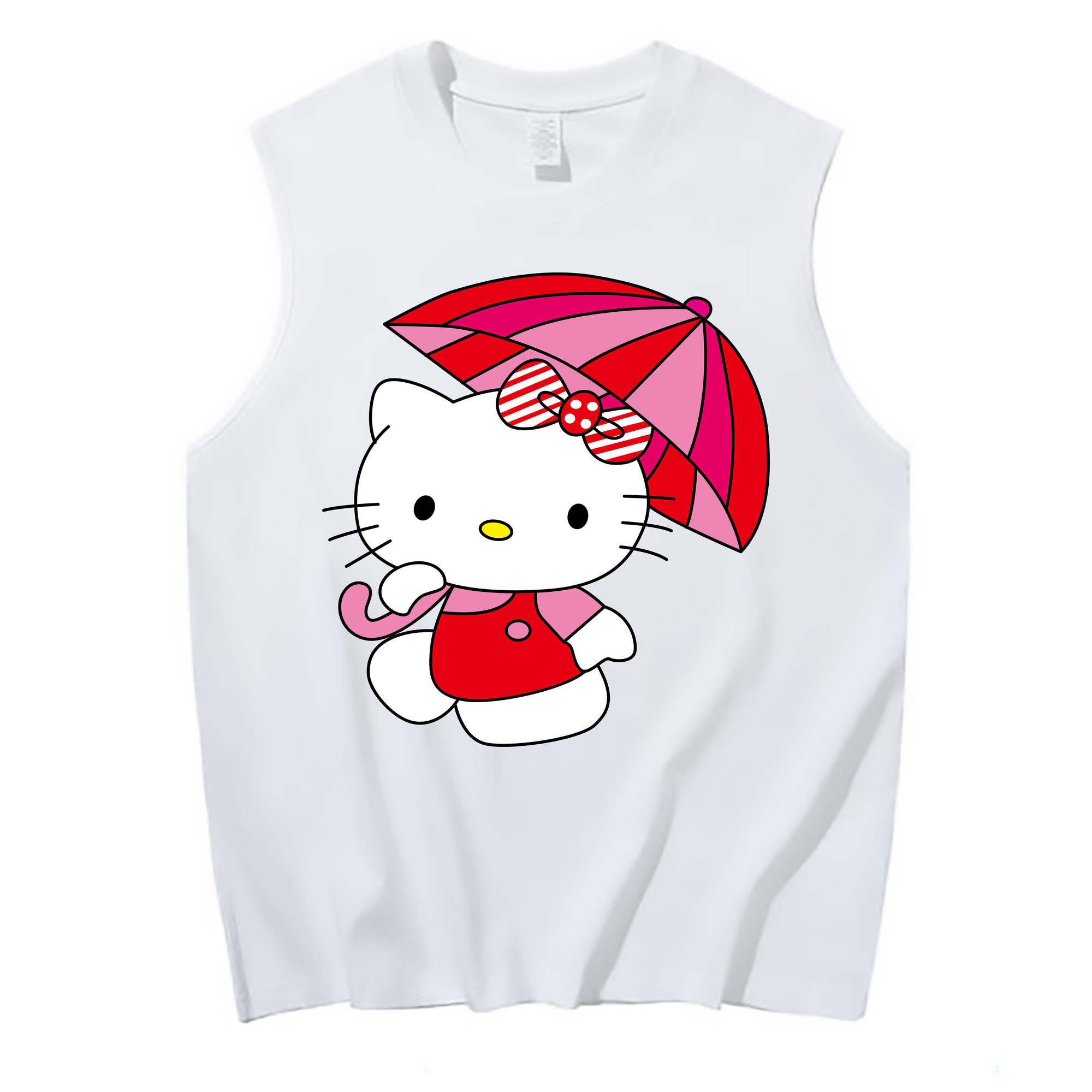 （画像用） Hello Kitty ハローキティ コットン100％タンクトップ（フロントプリント）