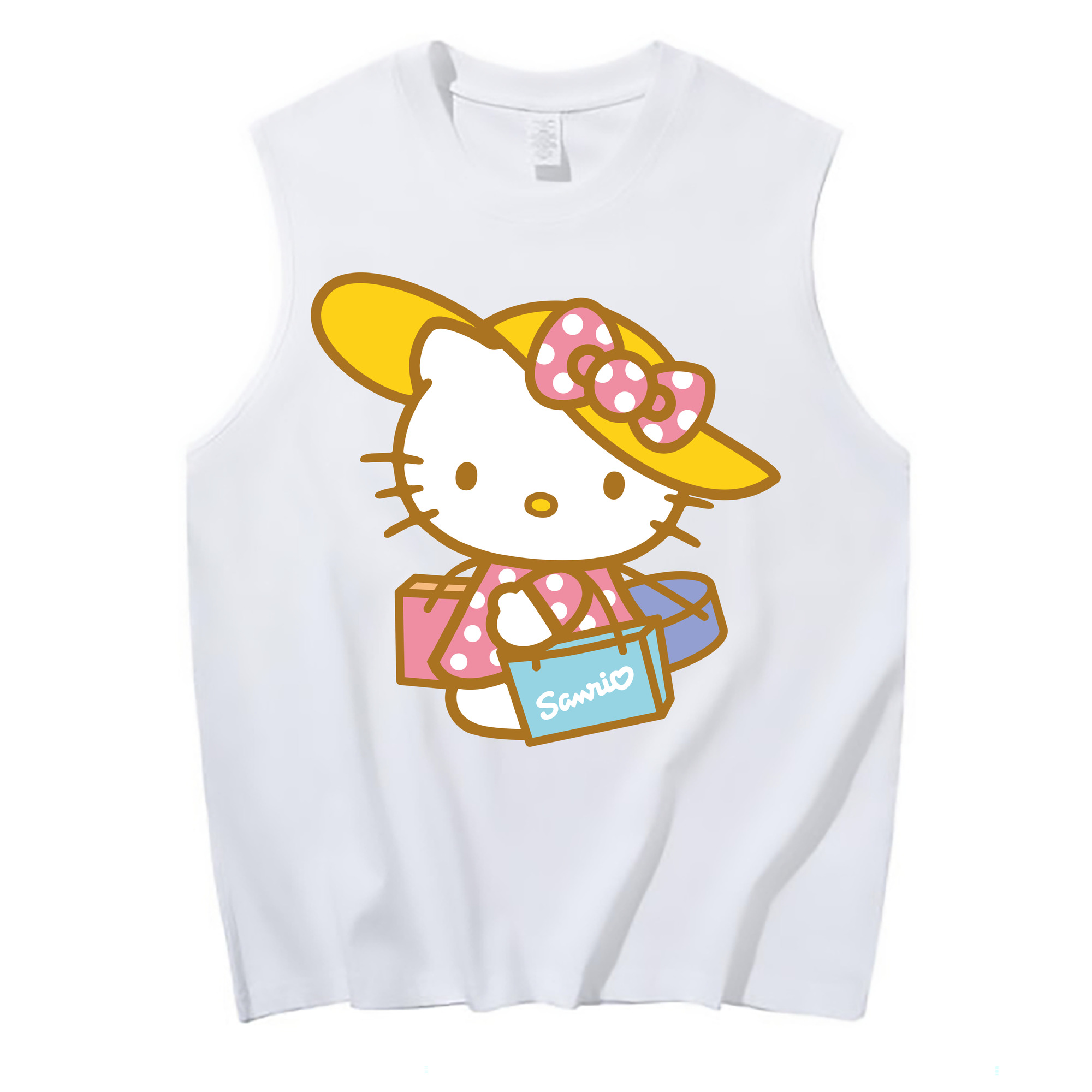 （画像用） Hello Kitty ハローキティ コットン100％タンクトップ（フロントプリント）