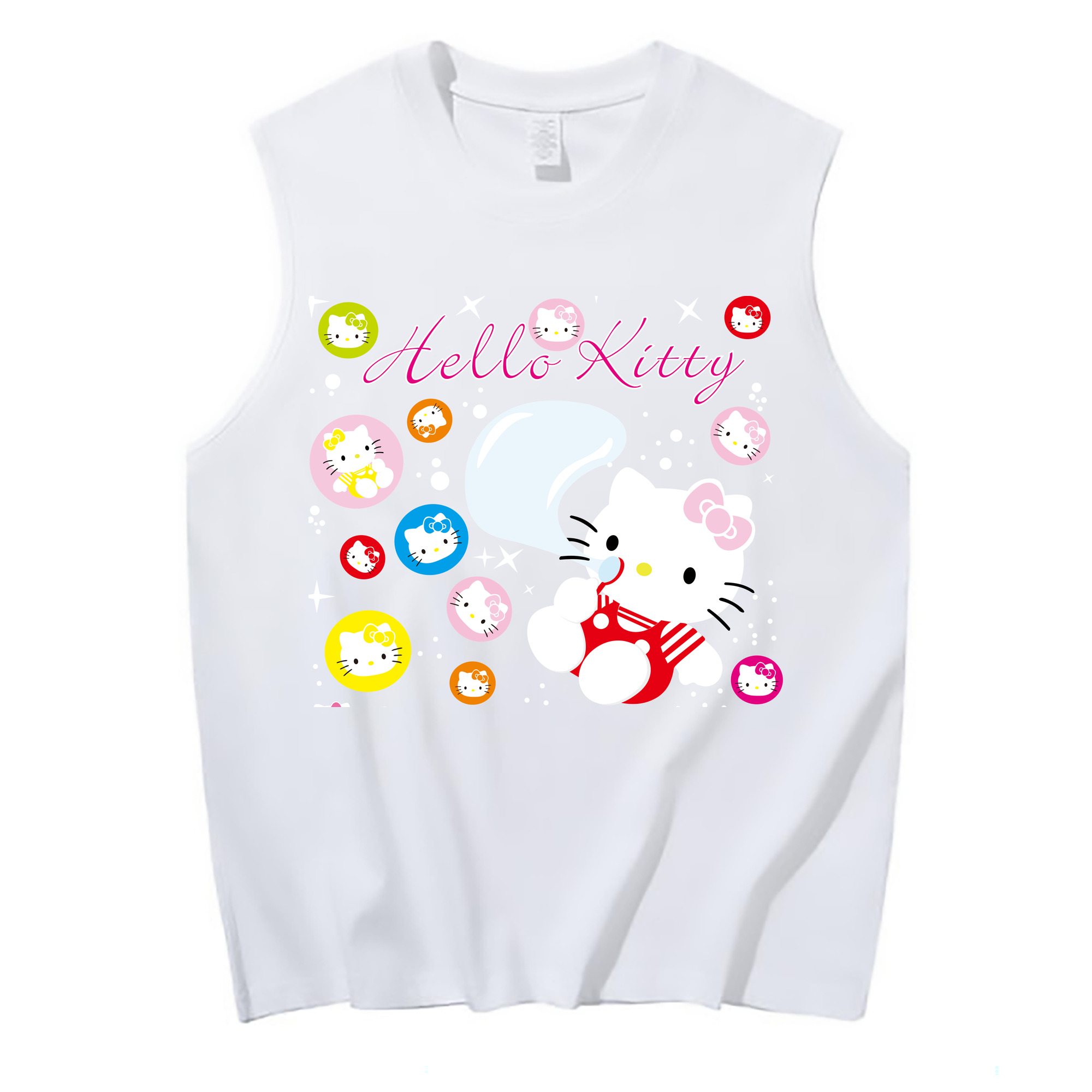 （画像用） Hello Kitty ハローキティ コットン100％タンクトップ（フロントプリント）
