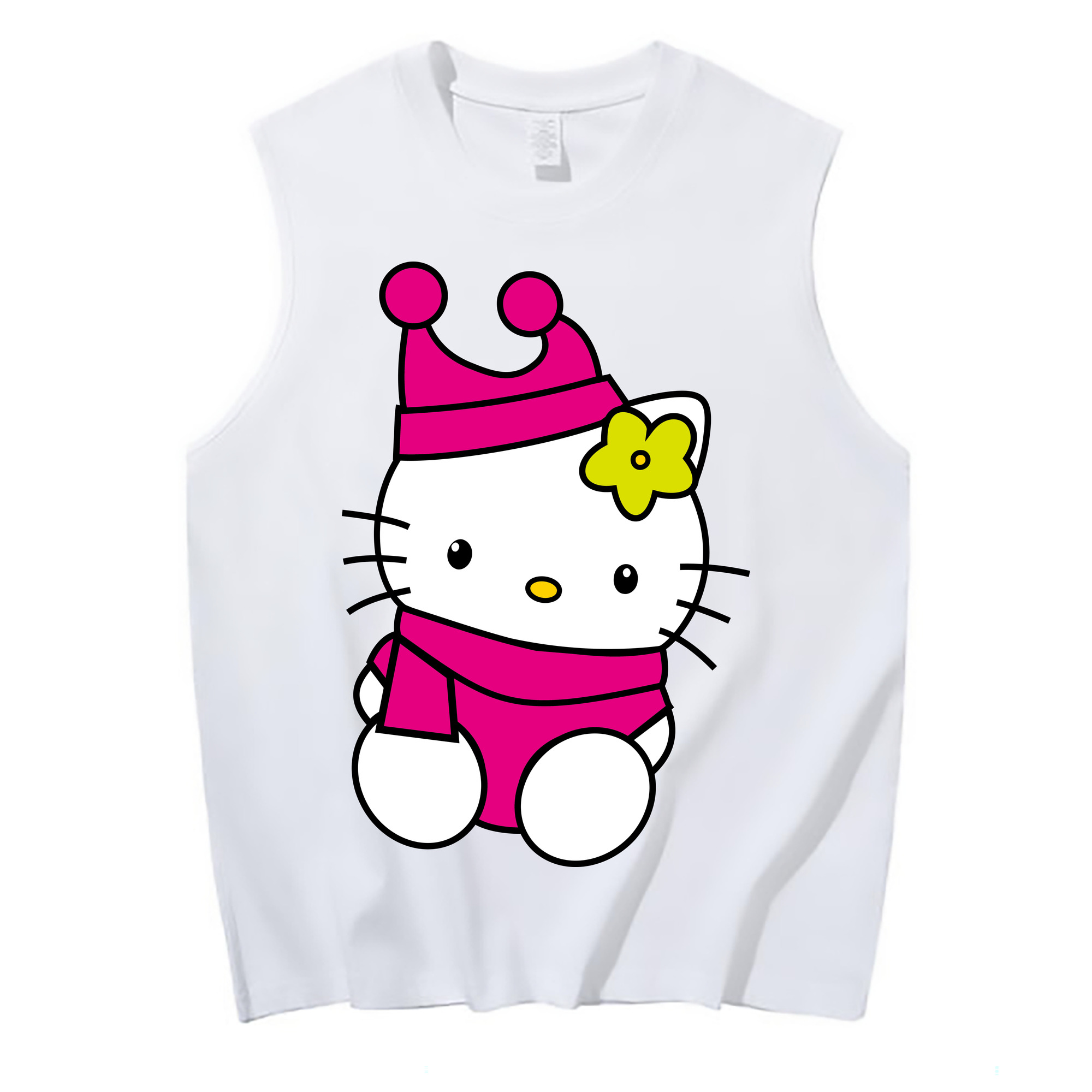 （画像用） Hello Kitty ハローキティ コットン100％タンクトップ（フロントプリント）
