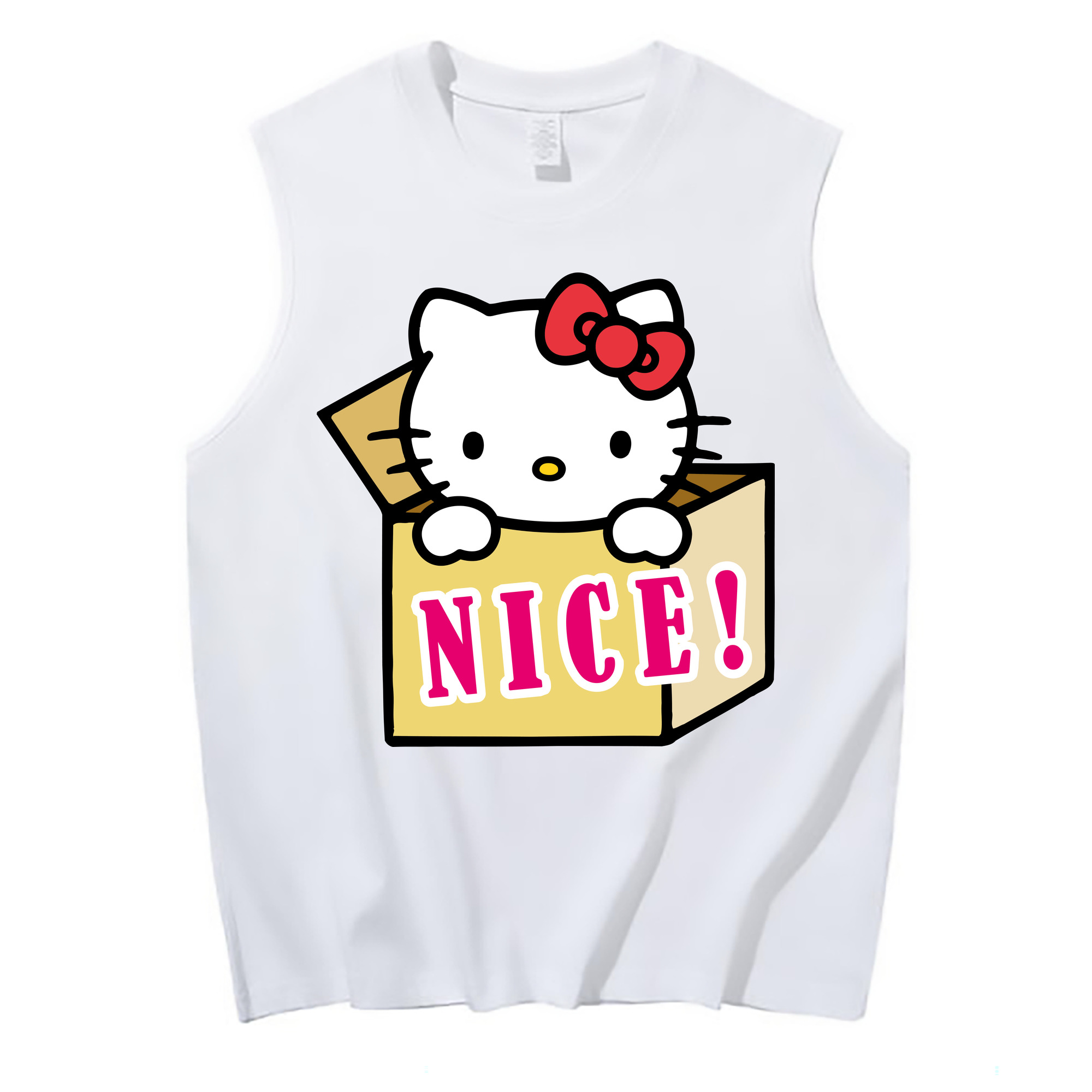 （画像用） Hello Kitty ハローキティ コットン100％タンクトップ（フロントプリント）