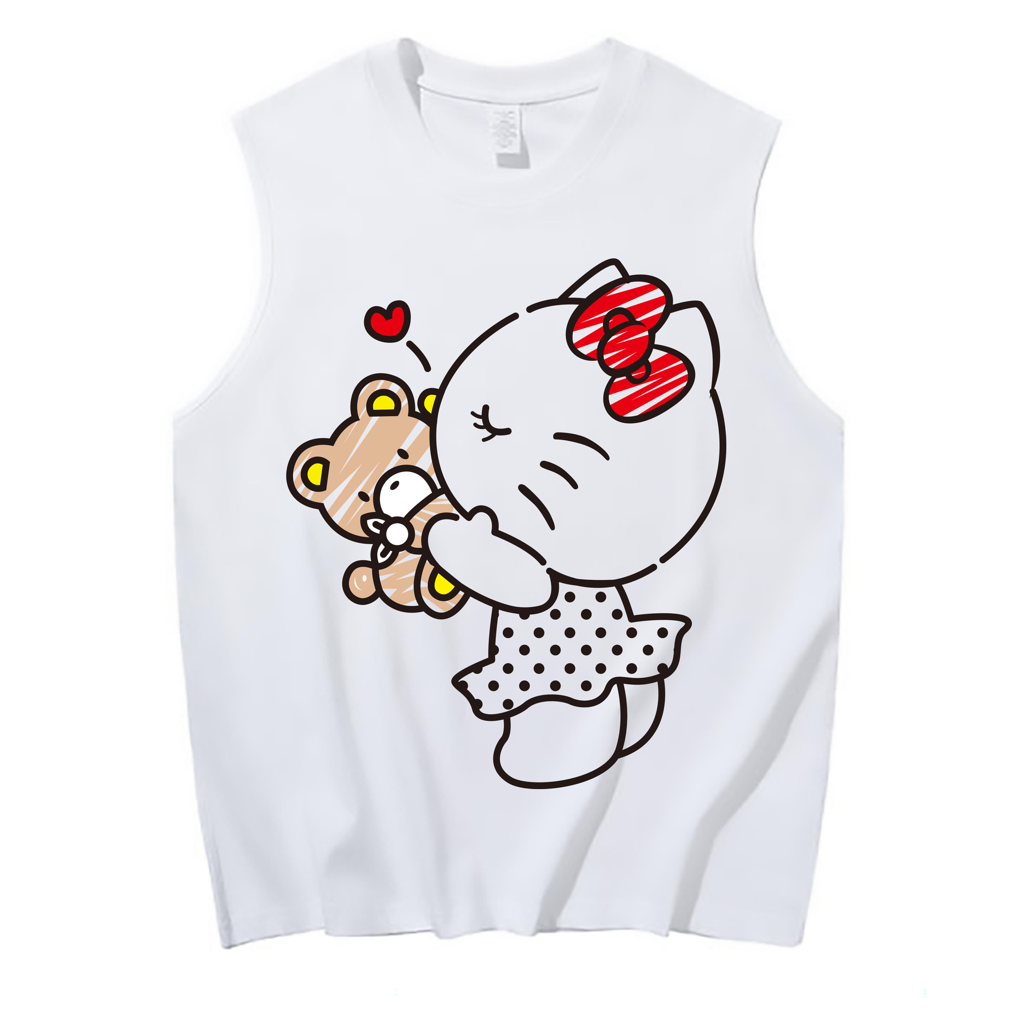 （画像用） Hello Kitty ハローキティ コットン100％タンクトップ（フロントプリント）