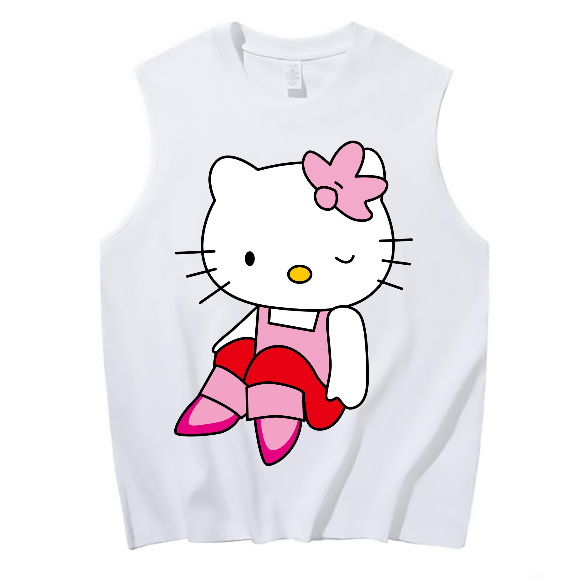 （画像用） Hello Kitty ハローキティ コットン100％タンクトップ（フロントプリント）