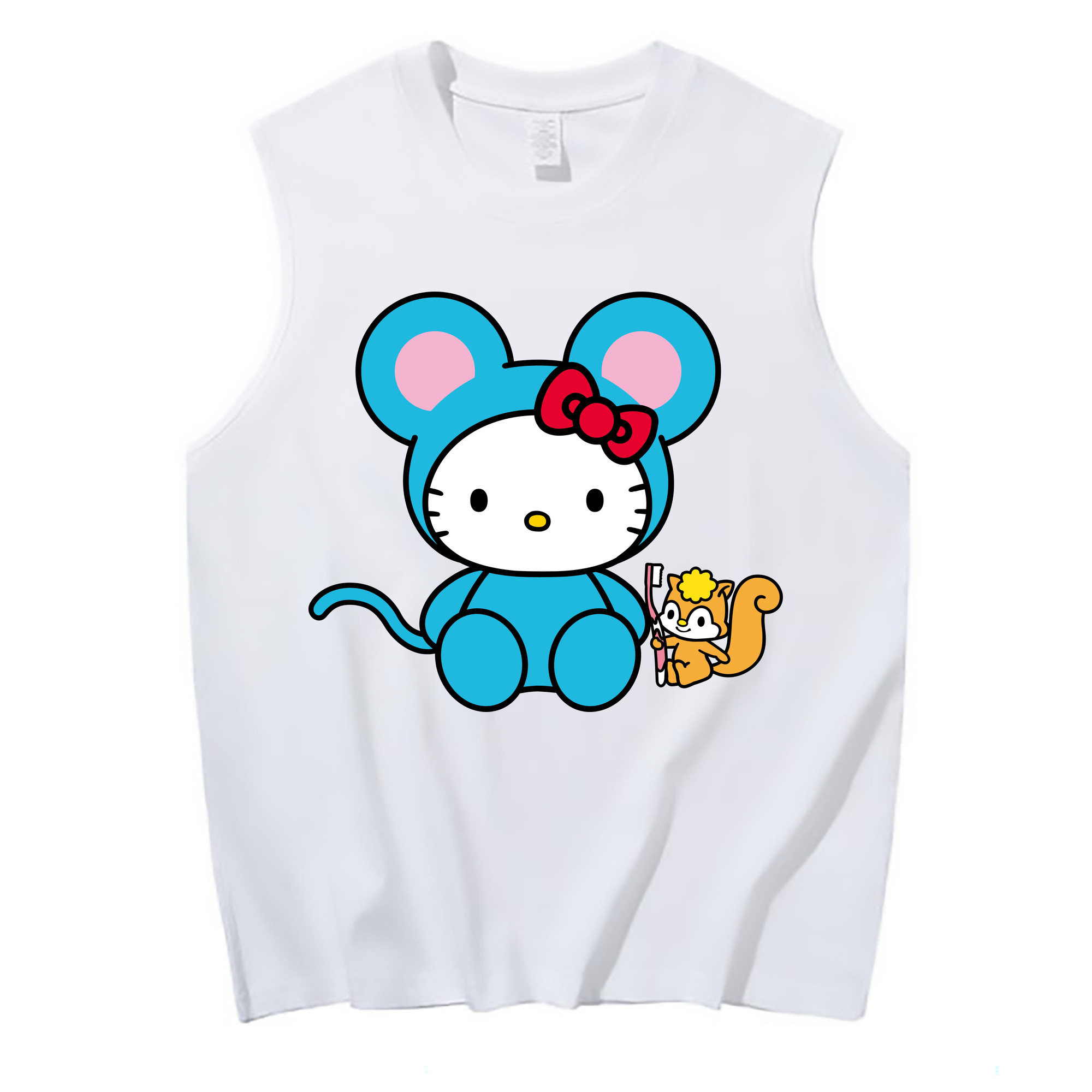 （画像用） Hello Kitty ハローキティ コットン100％タンクトップ（フロントプリント）