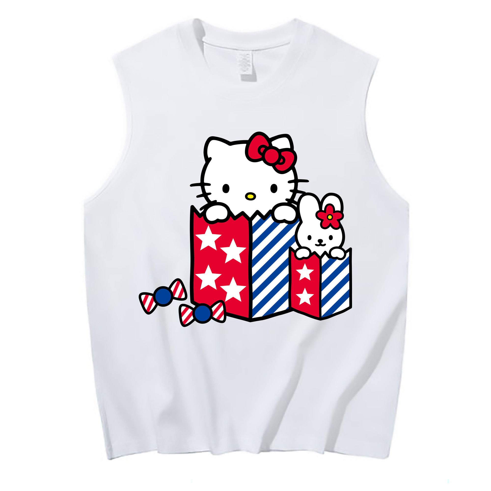 （画像用） Hello Kitty ハローキティ コットン100％タンクトップ（フロントプリント）