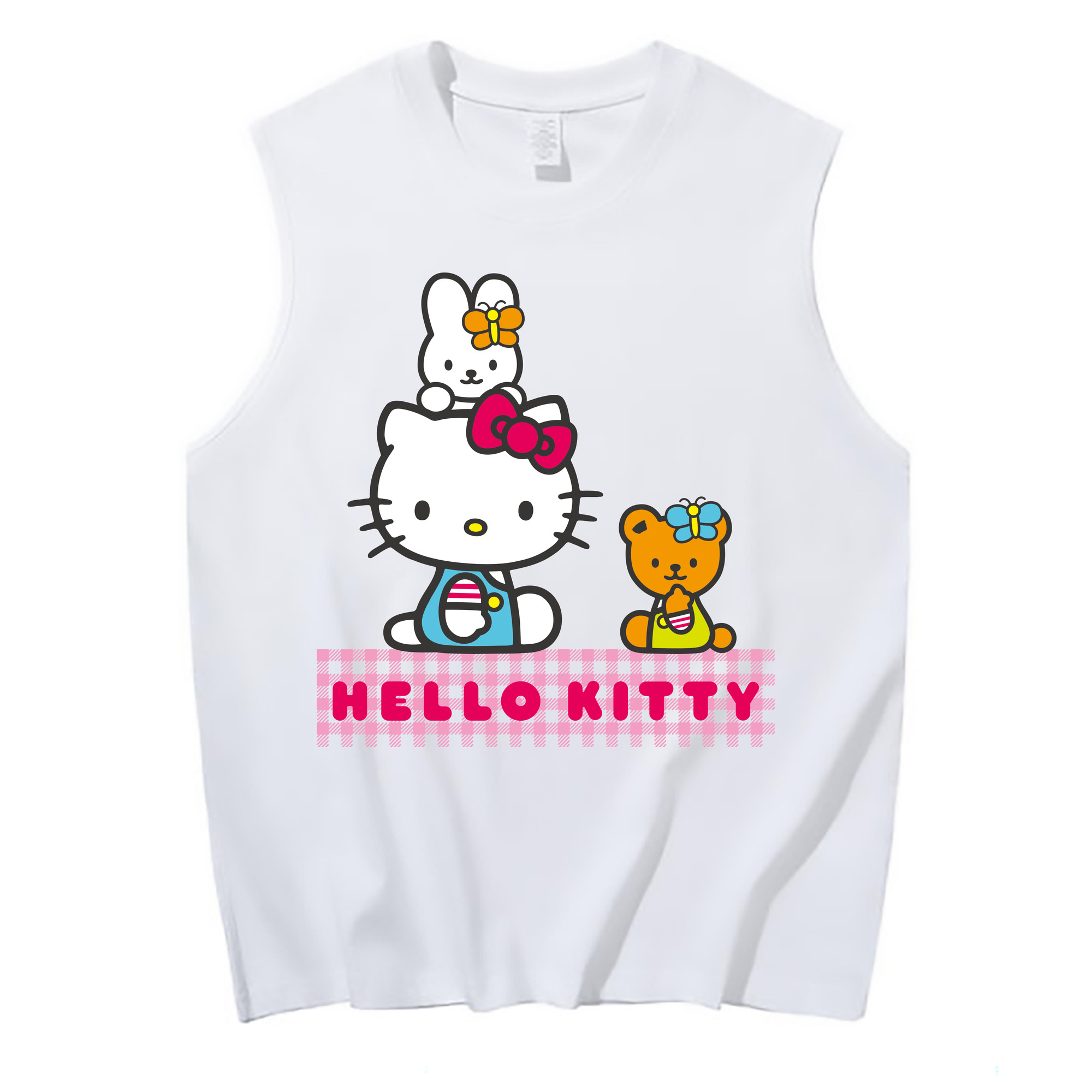 （画像用） Hello Kitty ハローキティ コットン100％タンクトップ（フロントプリント）