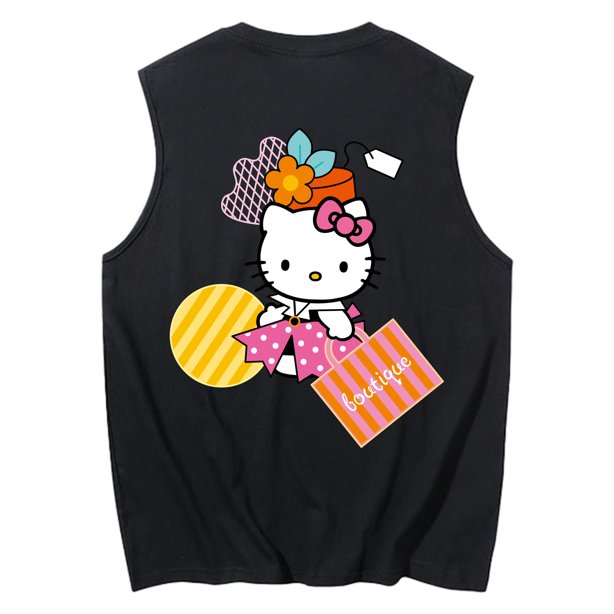 （画像用） Hello Kitty ハローキティ コットン100％タンクトップ（背面プリント）