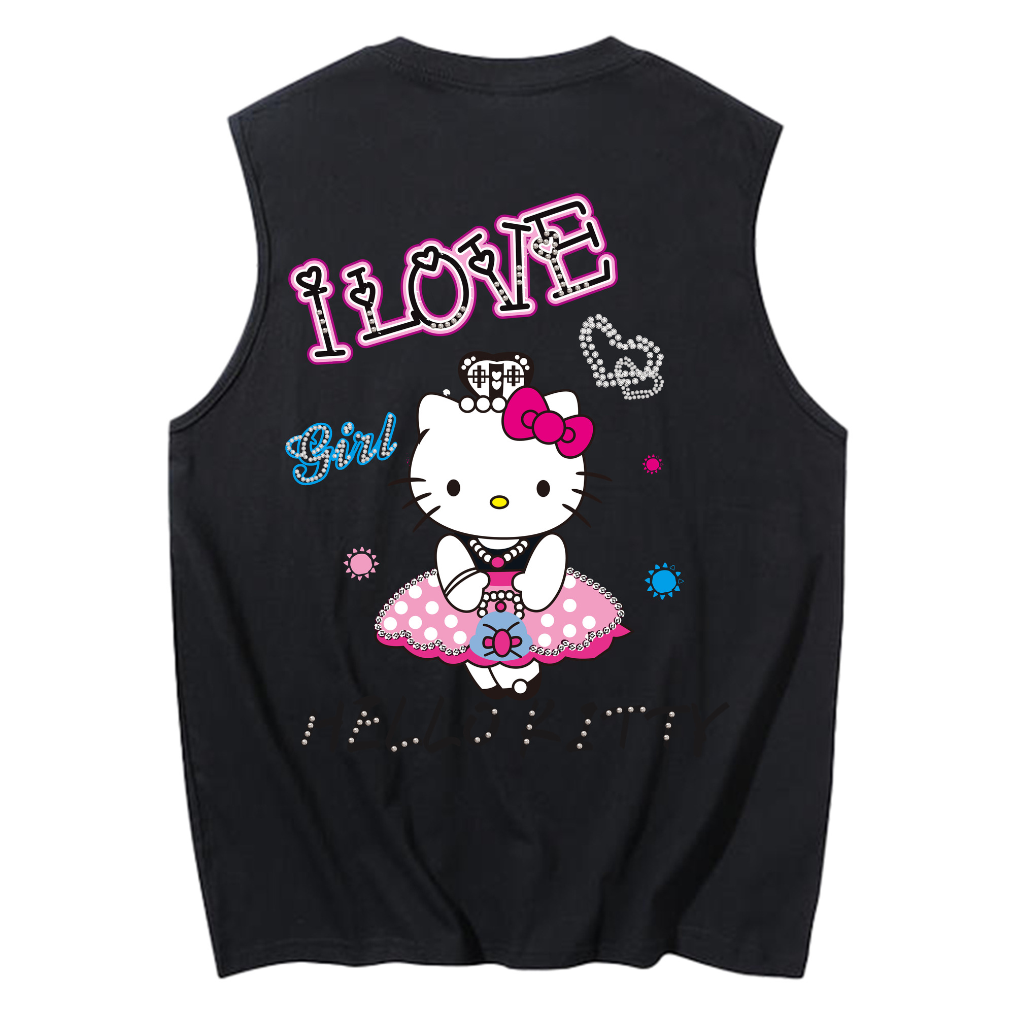 （画像用） Hello Kitty ハローキティ コットン100％タンクトップ（背面プリント）