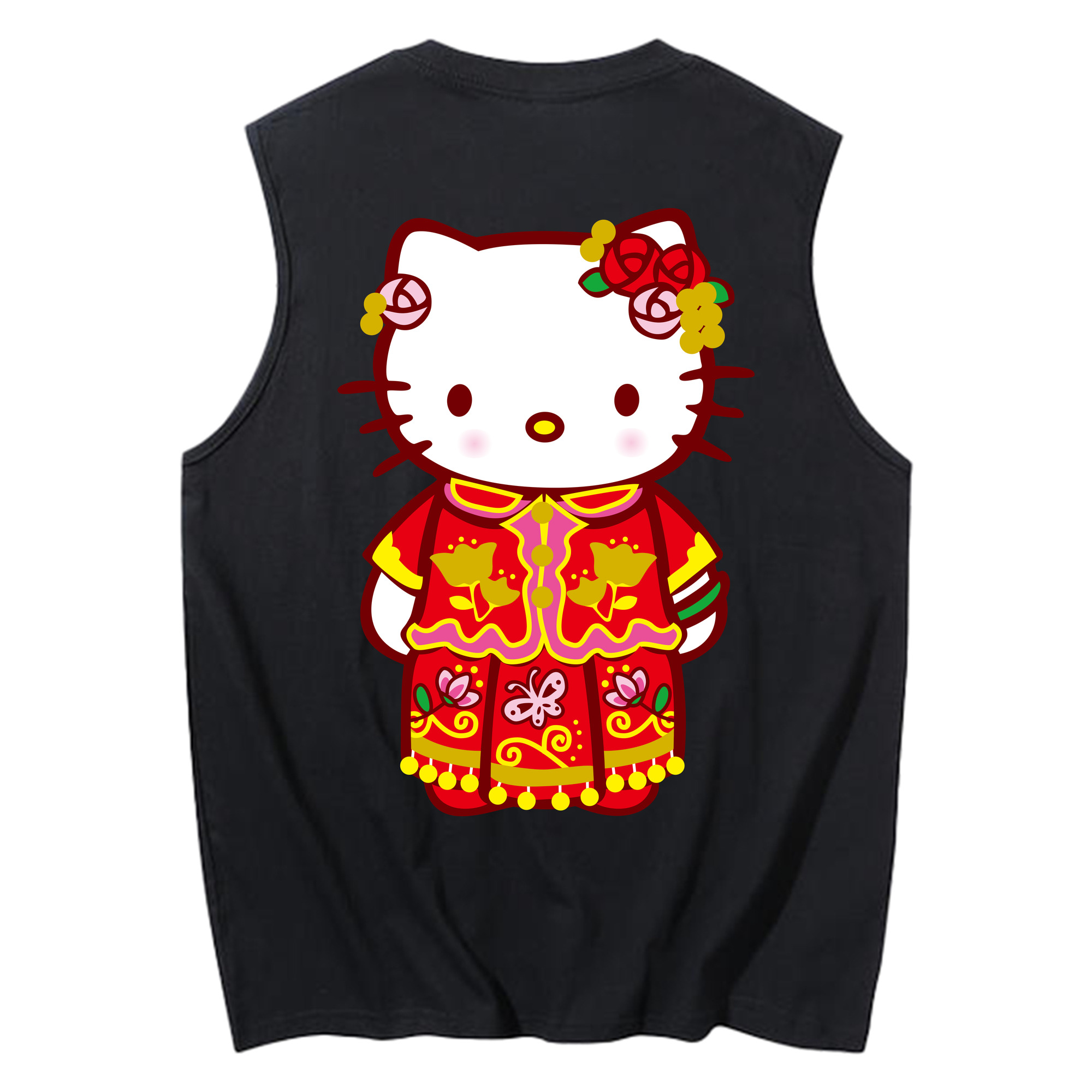 （画像用） Hello Kitty ハローキティ コットン100％タンクトップ（背面プリント）