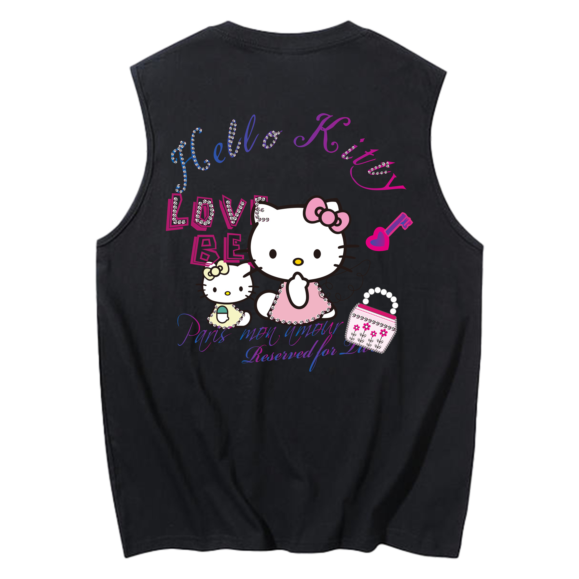 （画像用） Hello Kitty ハローキティ コットン100％タンクトップ（背面プリント）