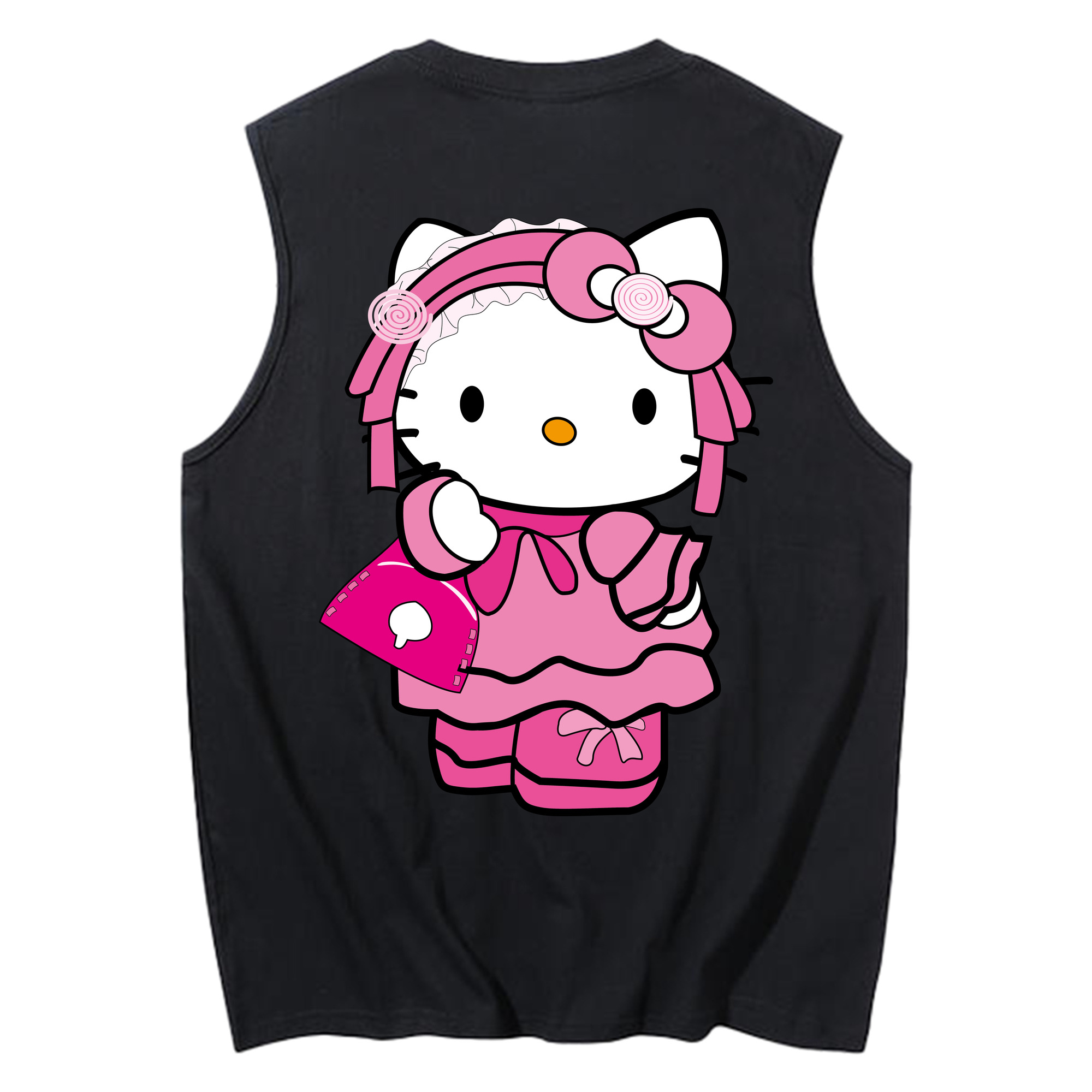 （画像用） Hello Kitty ハローキティ コットン100％タンクトップ（背面プリント）