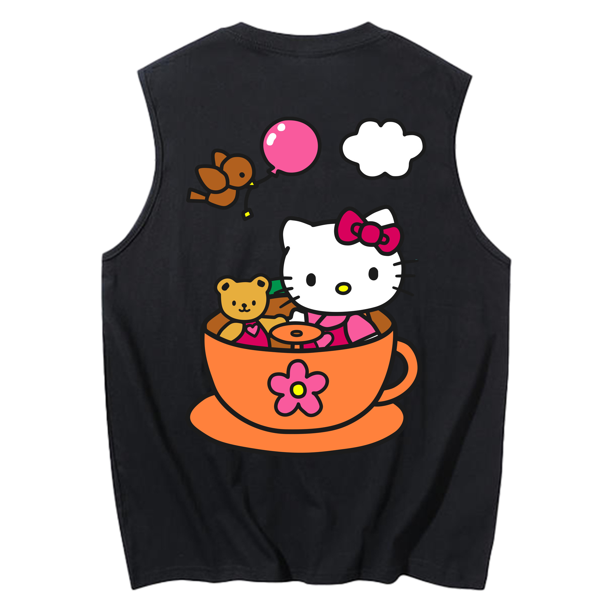 （画像用） Hello Kitty ハローキティ コットン100％タンクトップ（背面プリント）