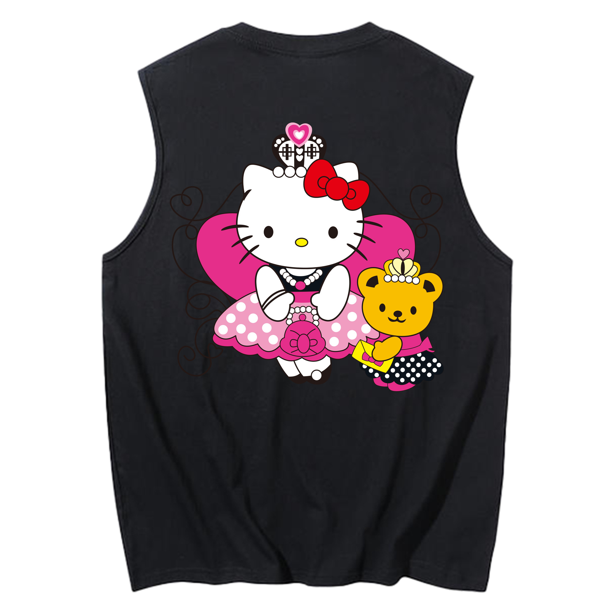 （画像用） Hello Kitty ハローキティ コットン100％タンクトップ（背面プリント）