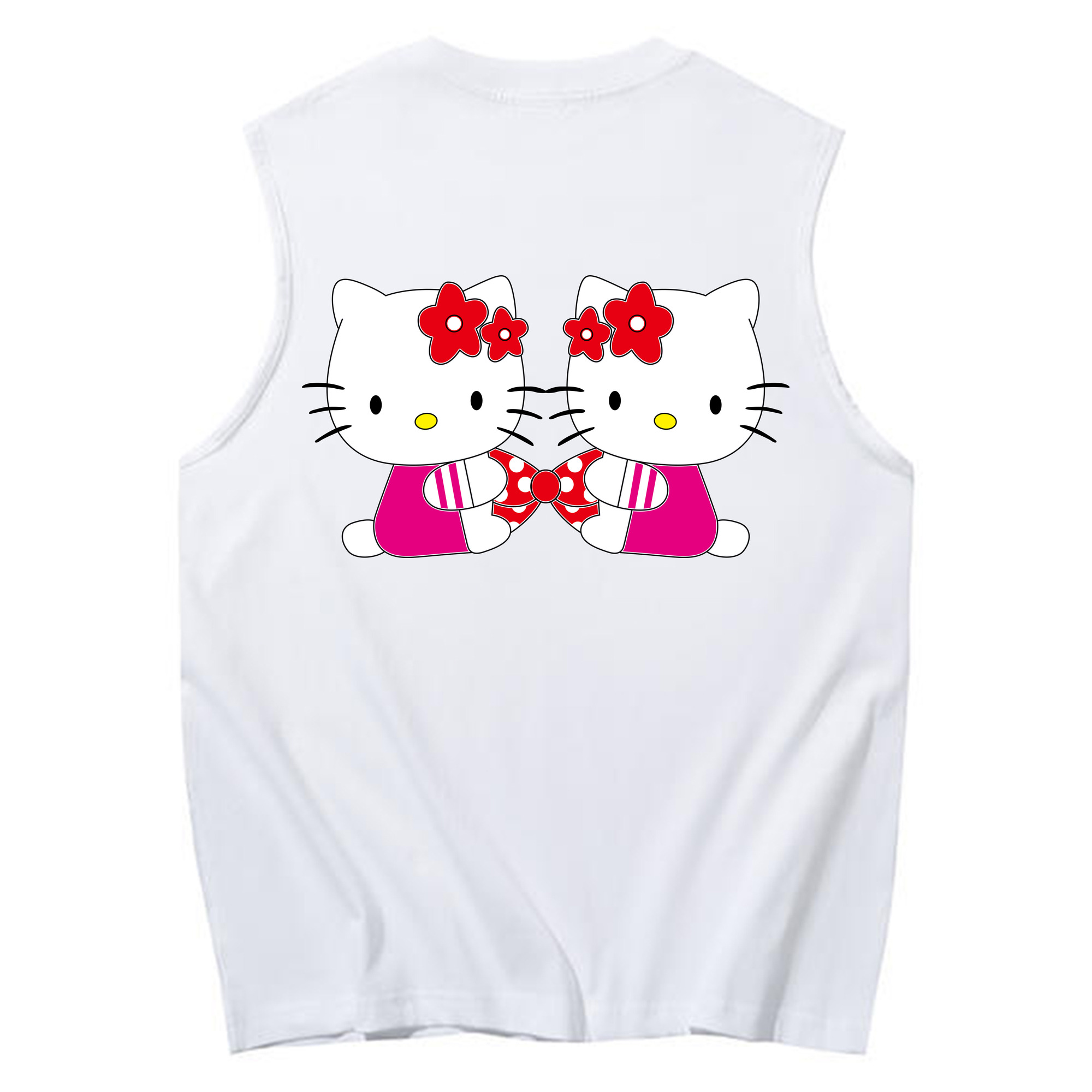 （画像用） Hello Kitty ハローキティ コットン100％タンクトップ（背面プリント）