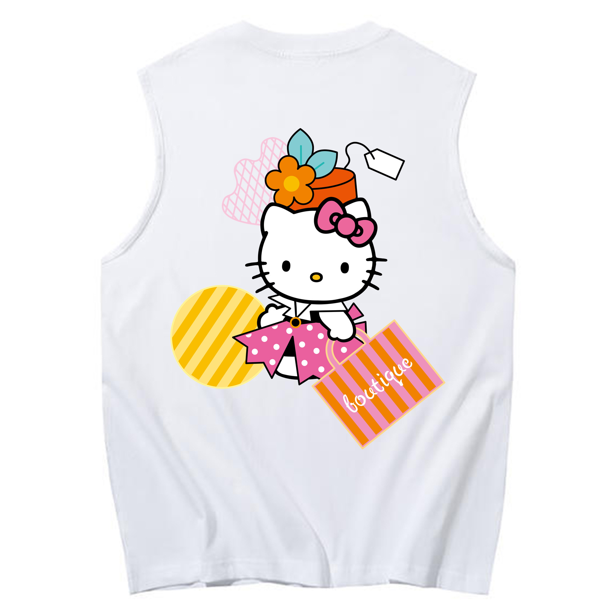 （画像用） Hello Kitty ハローキティ コットン100％タンクトップ（背面プリント）