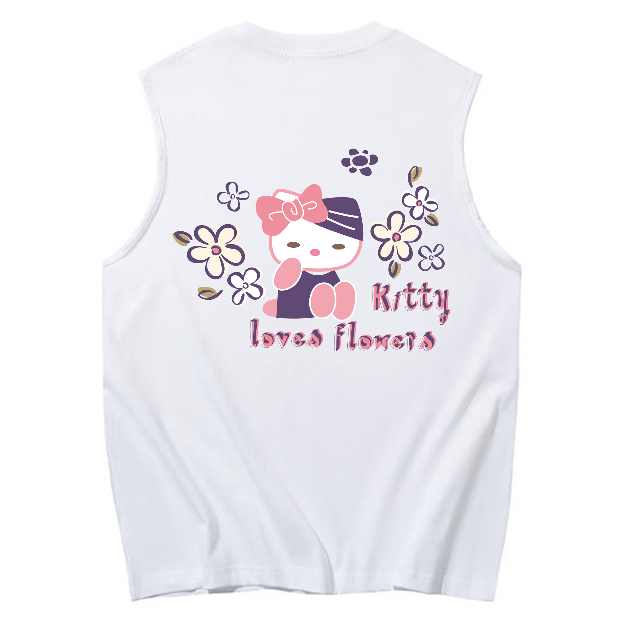 （画像用） Hello Kitty ハローキティ コットン100％タンクトップ（背面プリント）