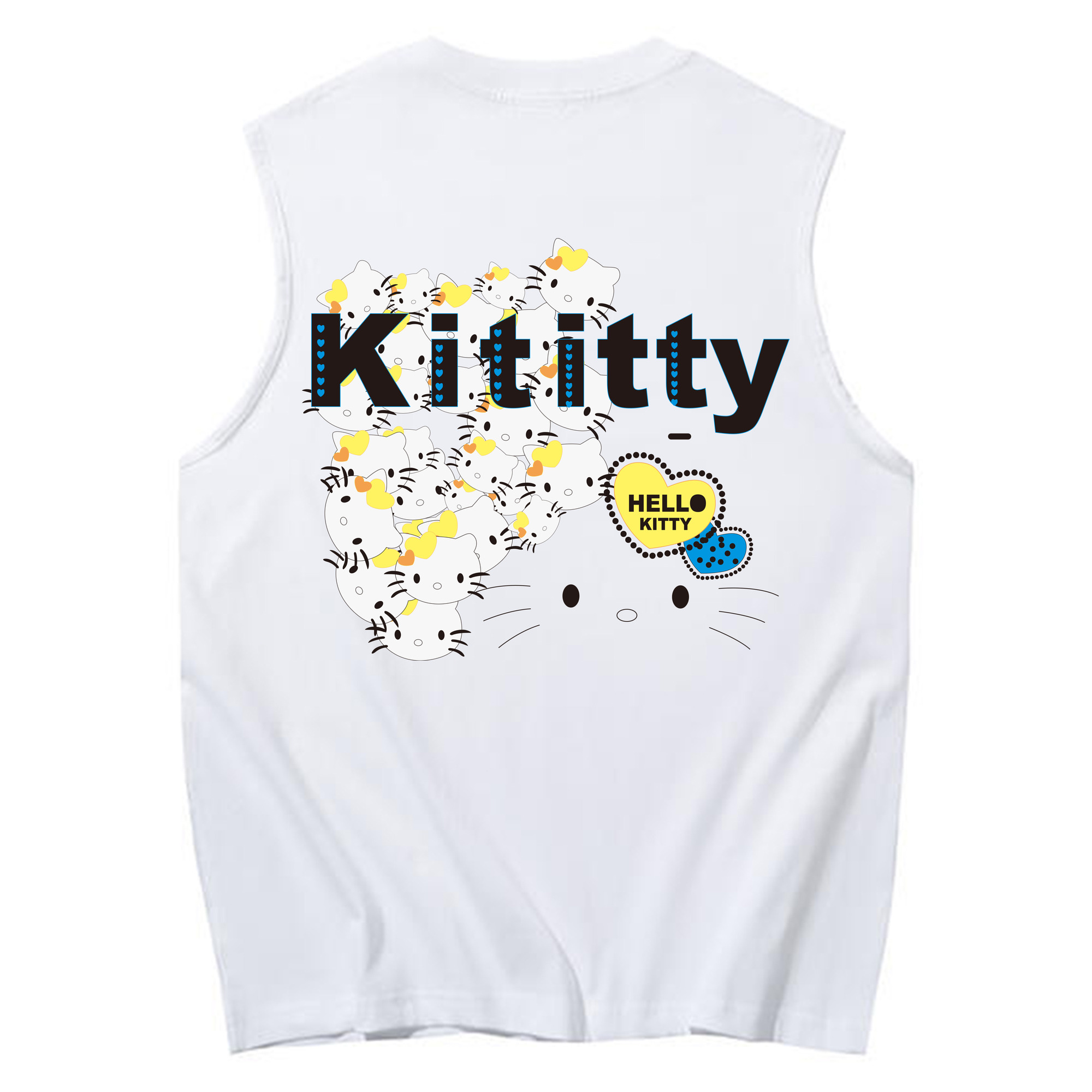 （画像用） Hello Kitty ハローキティ コットン100％タンクトップ（背面プリント）