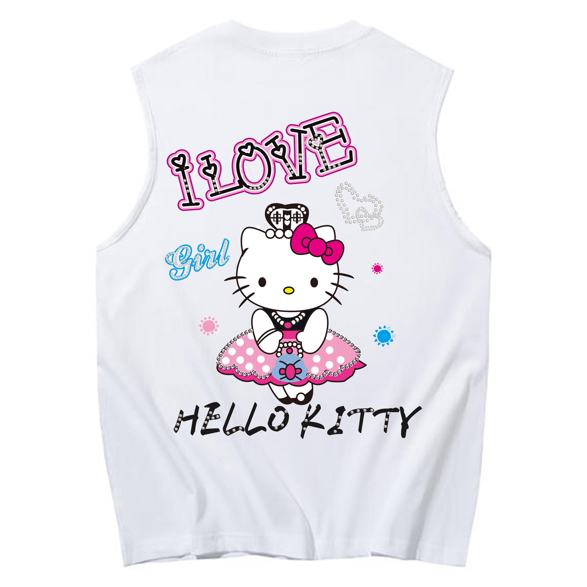 （画像用） Hello Kitty ハローキティ コットン100％タンクトップ（背面プリント）