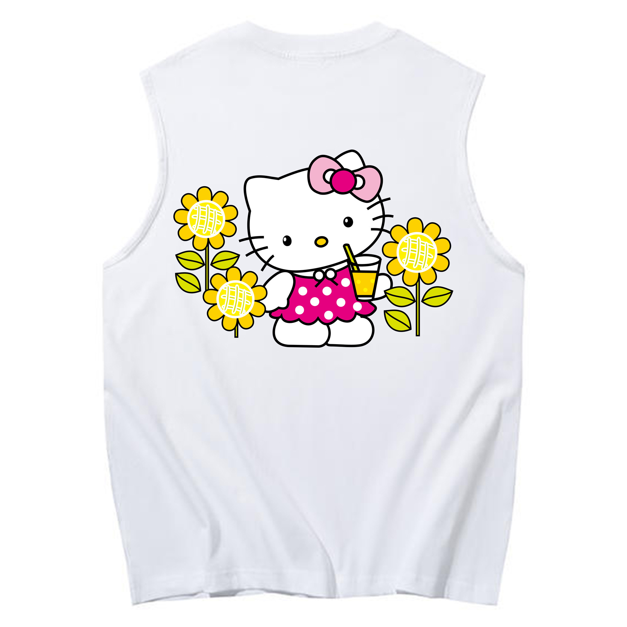 （画像用） Hello Kitty ハローキティ コットン100％タンクトップ（背面プリント）