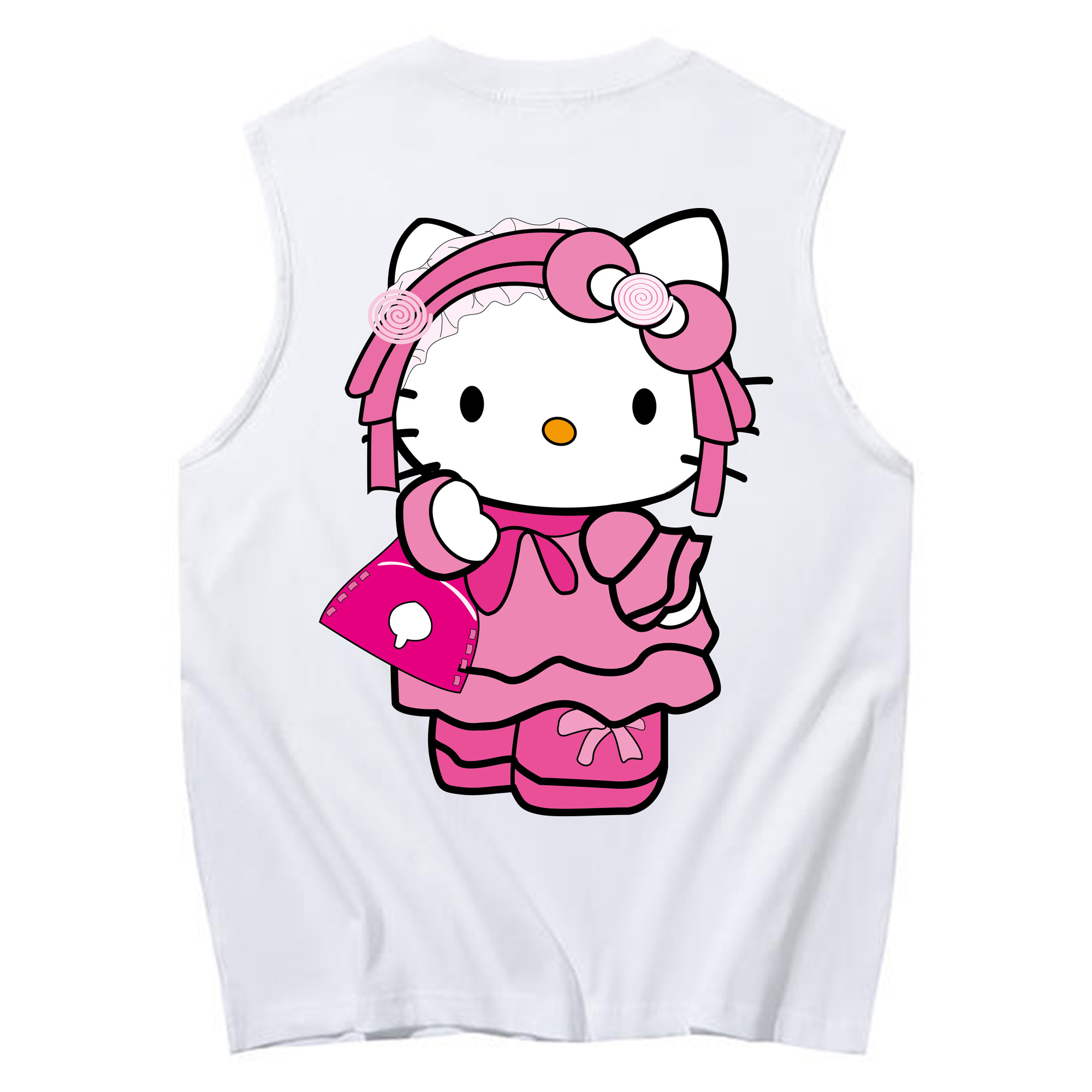 （画像用） Hello Kitty ハローキティ コットン100％タンクトップ（背面プリント）