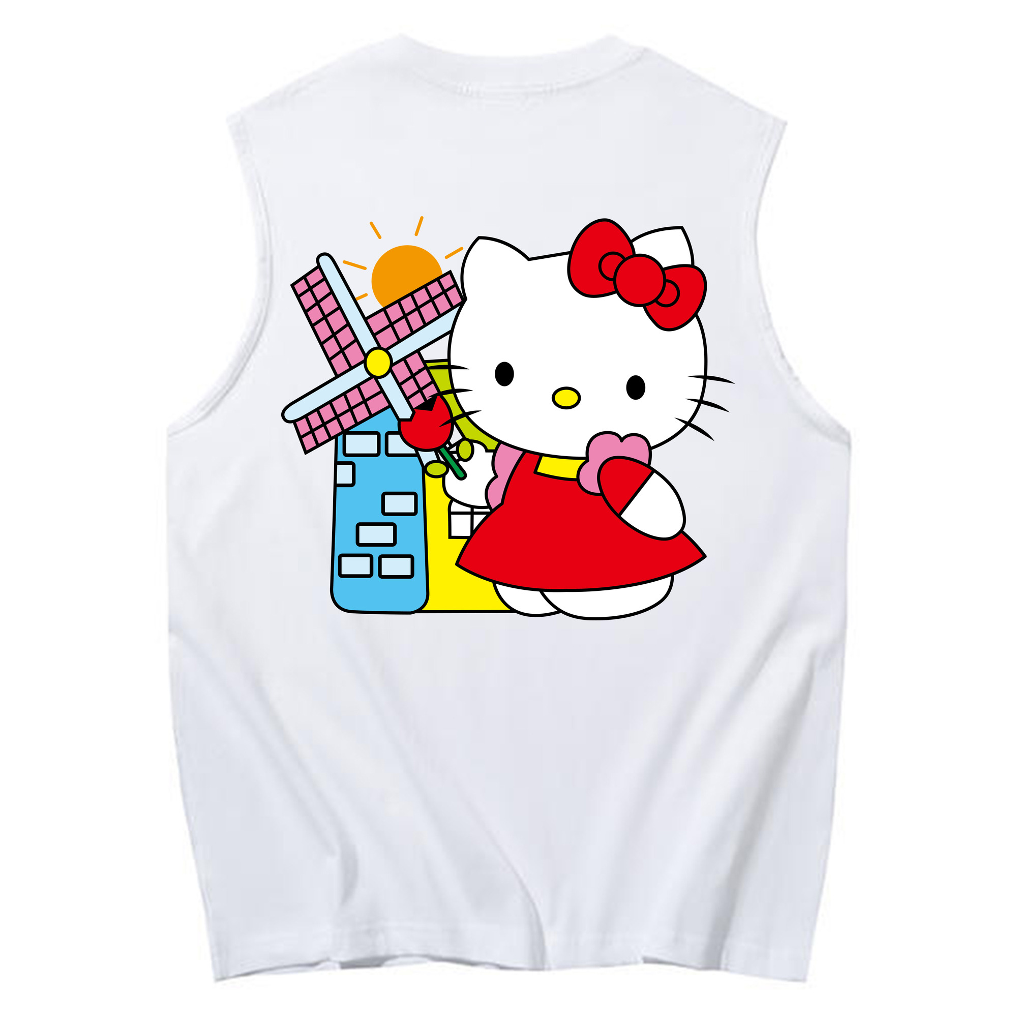 （画像用） Hello Kitty ハローキティ コットン100％タンクトップ（背面プリント）