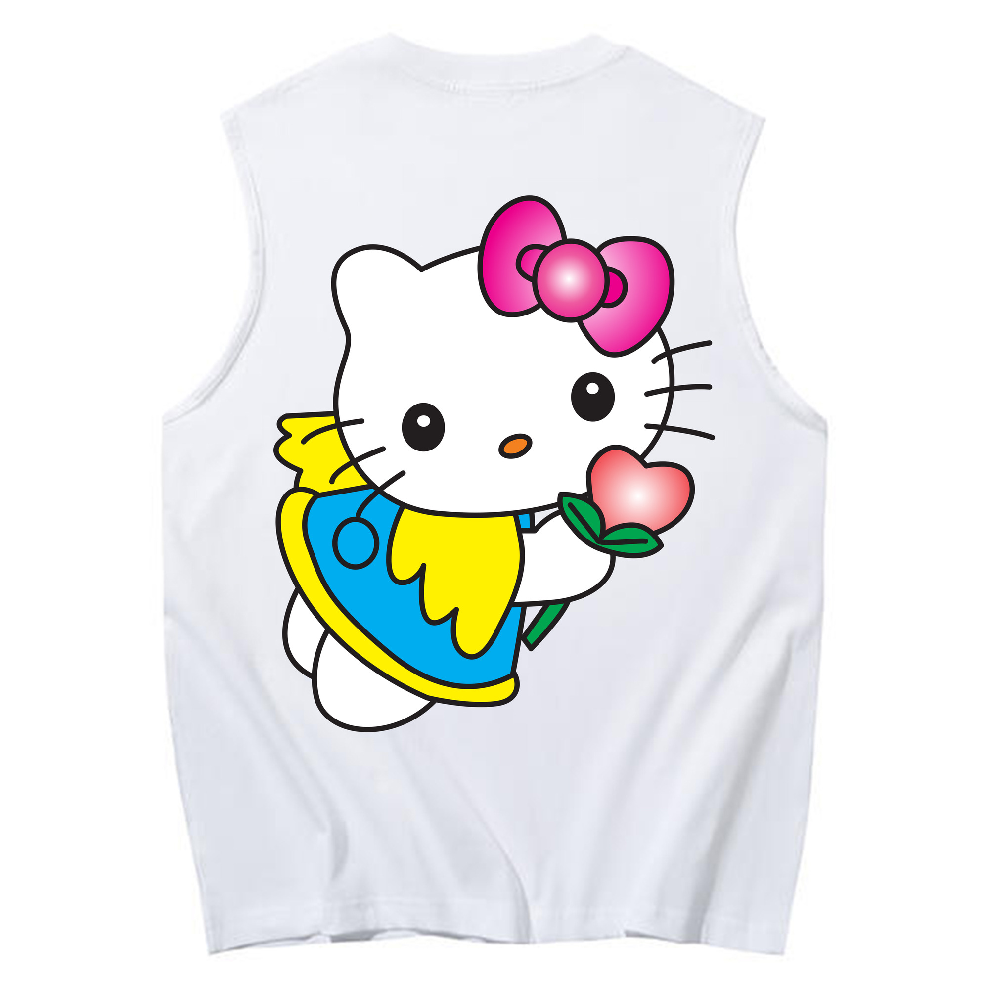 （画像用） Hello Kitty ハローキティ コットン100％タンクトップ（背面プリント）