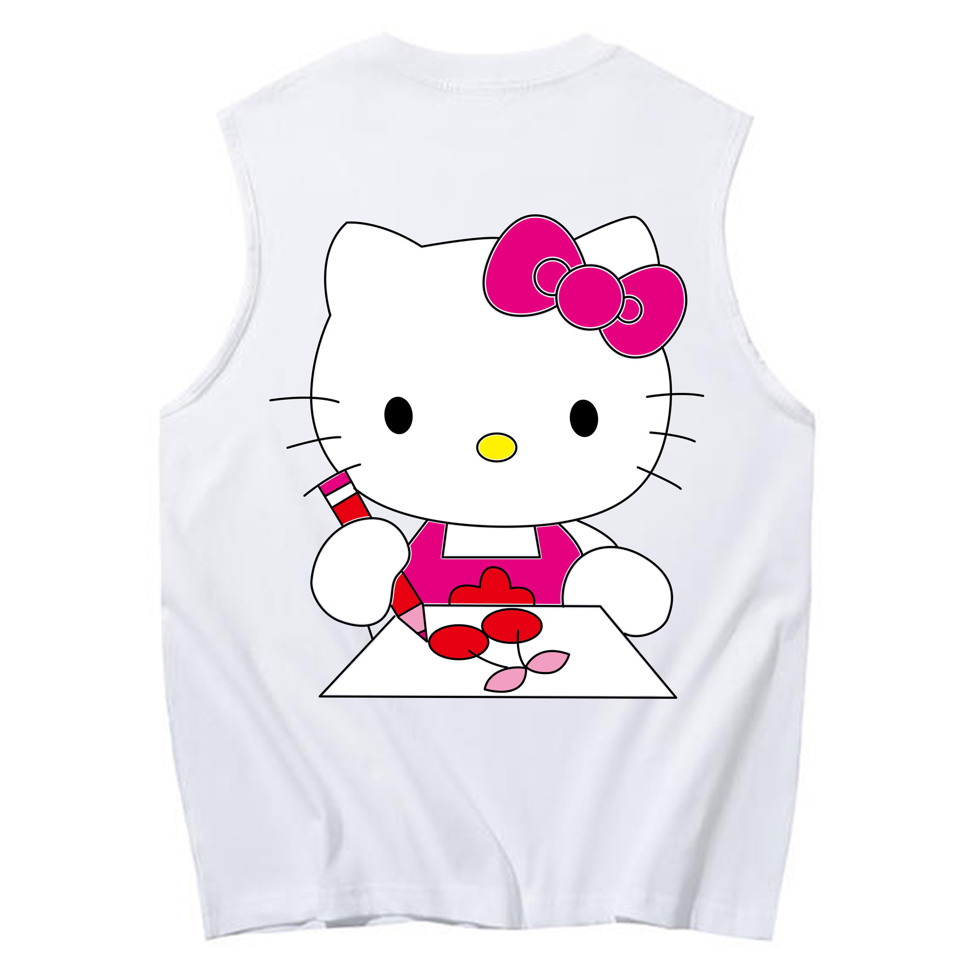 （画像用） Hello Kitty ハローキティ コットン100％タンクトップ（背面プリント）