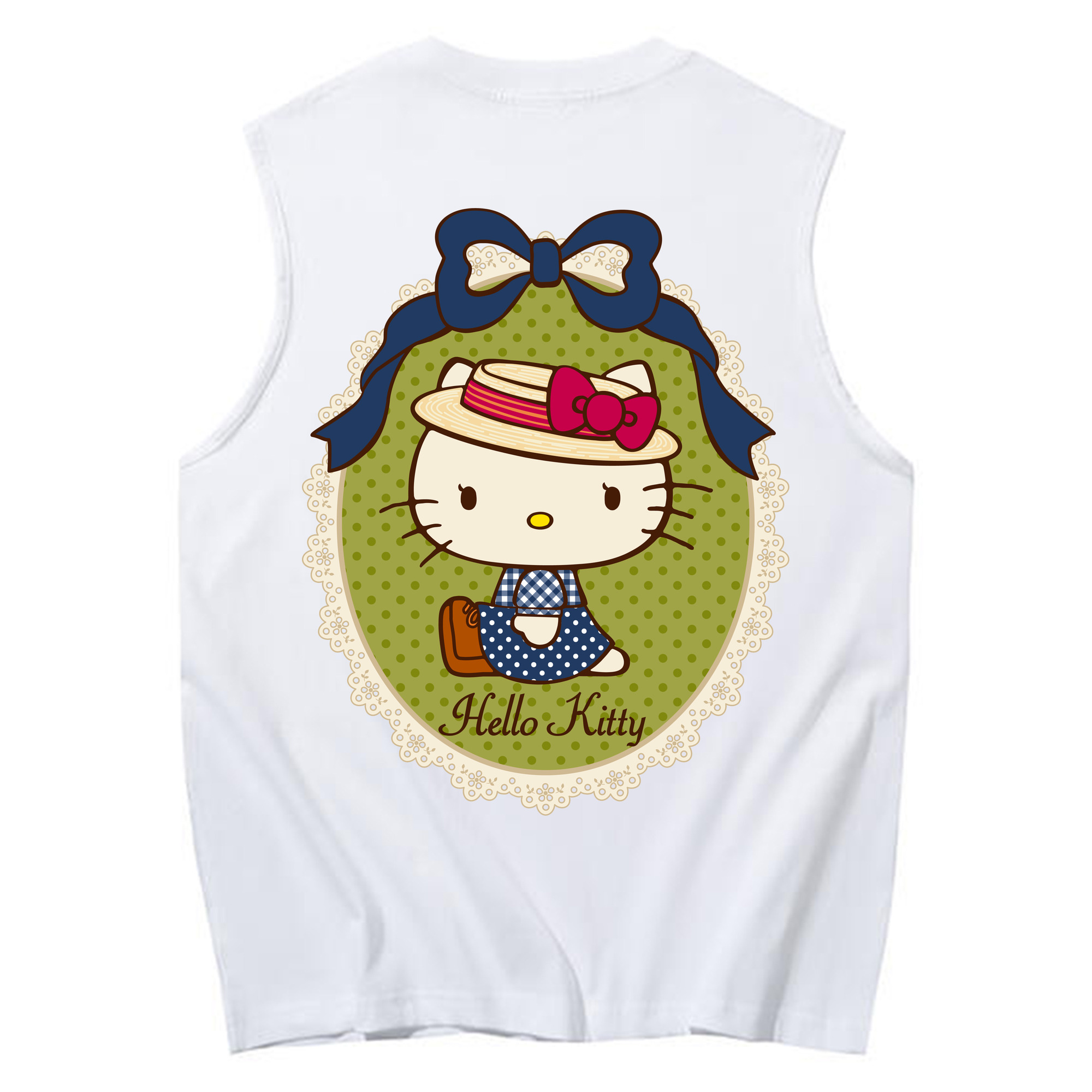 （画像用） Hello Kitty ハローキティ コットン100％タンクトップ（背面プリント）