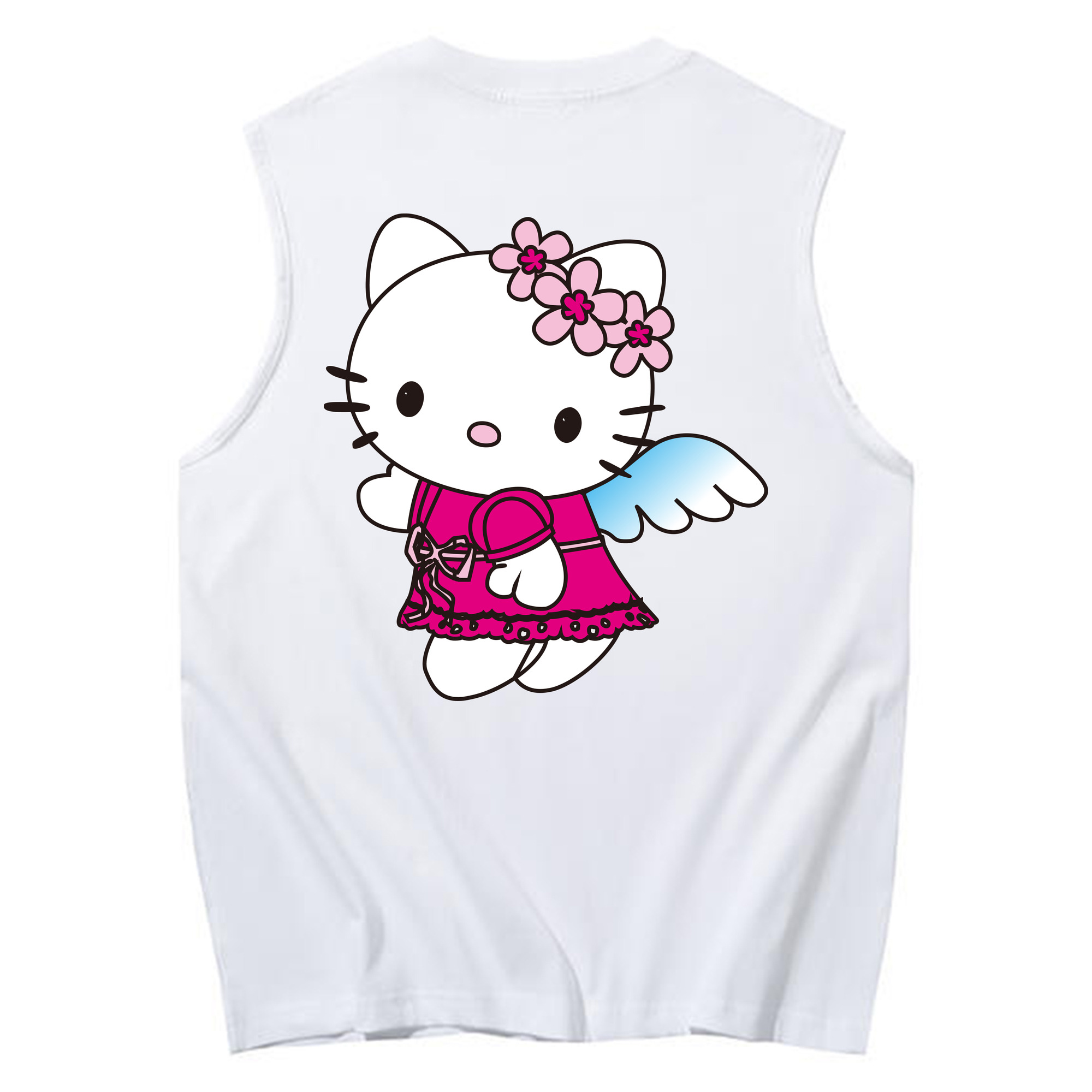 （画像用） Hello Kitty ハローキティ コットン100％タンクトップ（背面プリント）