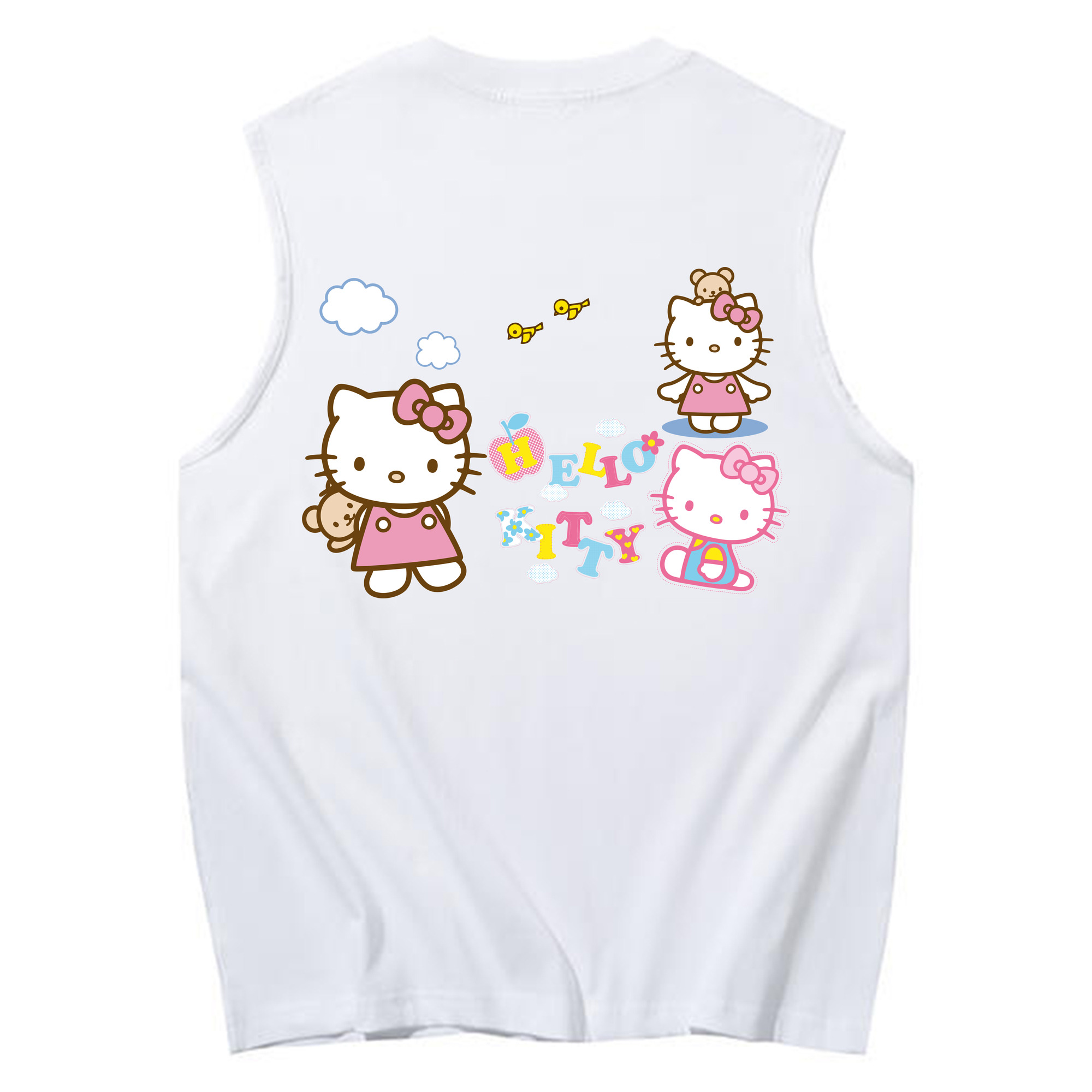 （画像用） Hello Kitty ハローキティ コットン100％タンクトップ（背面プリント）