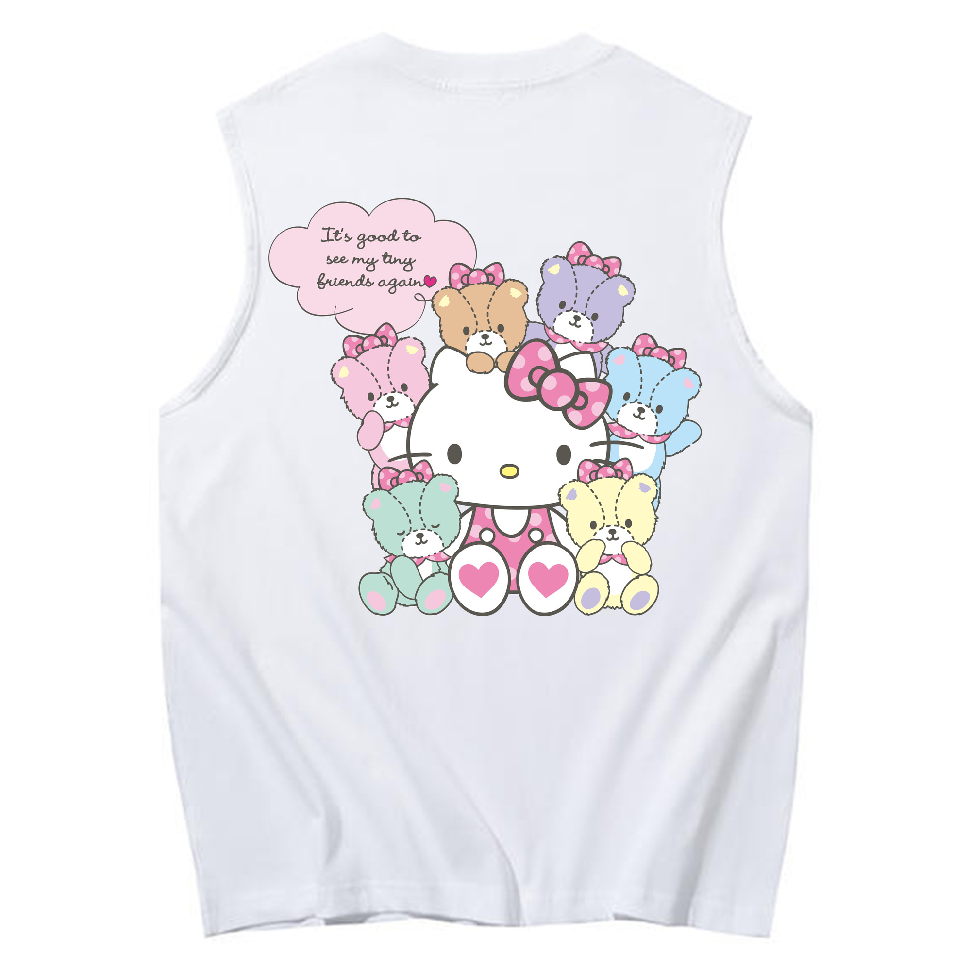 （画像用） Hello Kitty ハローキティ コットン100％タンクトップ（背面プリント）