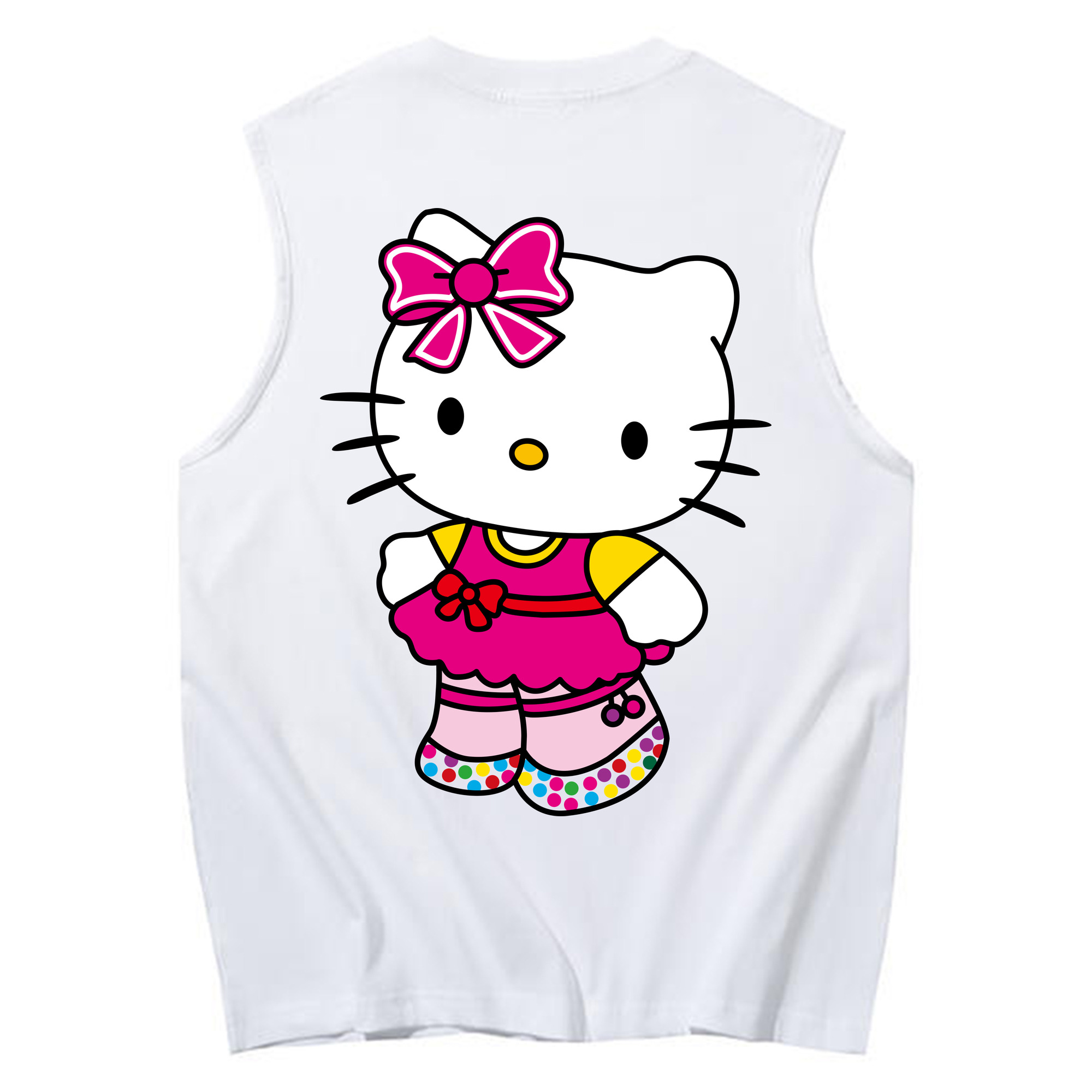 （画像用） Hello Kitty ハローキティ コットン100％タンクトップ（背面プリント）