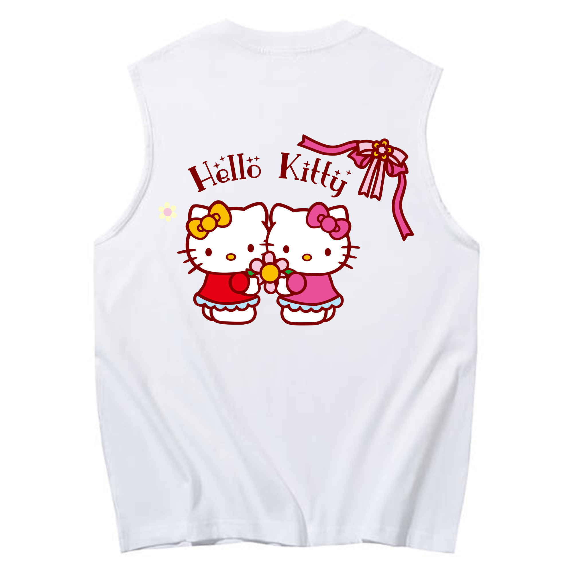 （画像用） Hello Kitty ハローキティ コットン100％タンクトップ（背面プリント）