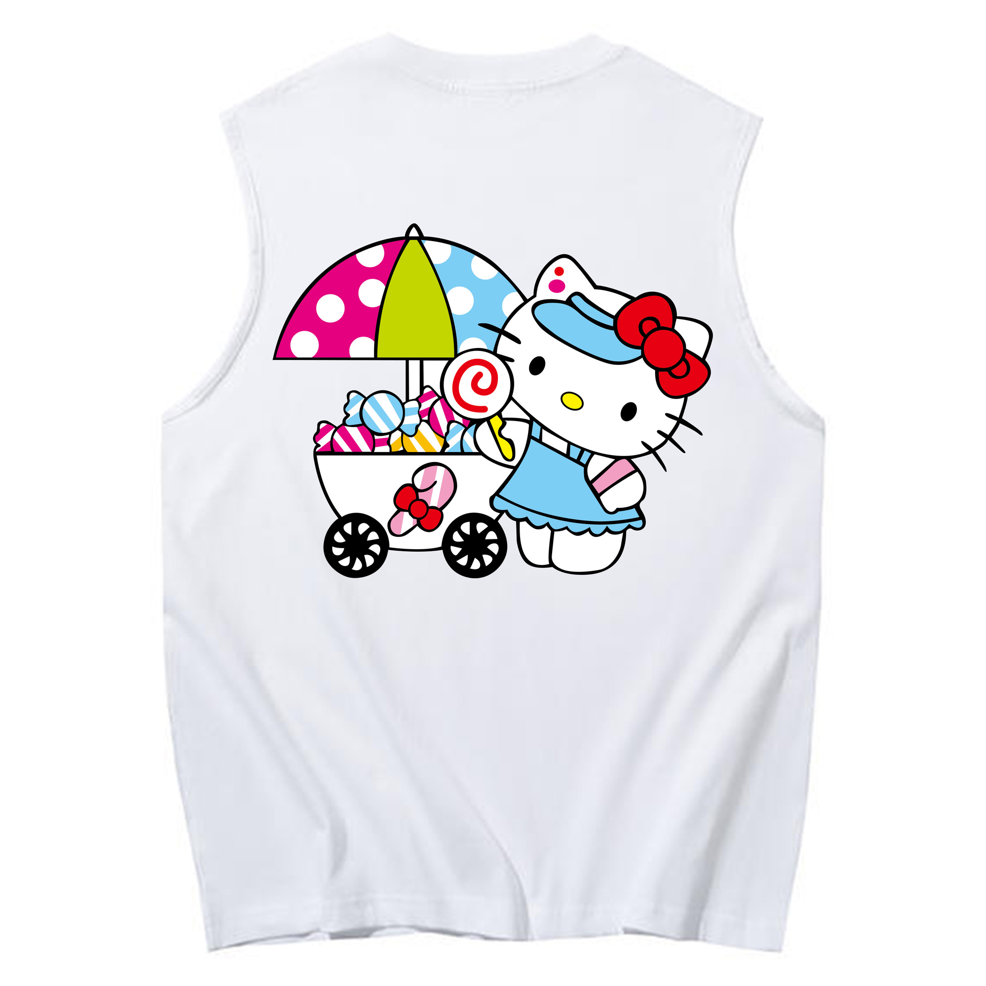 （画像用） Hello Kitty ハローキティ コットン100％タンクトップ（背面プリント）