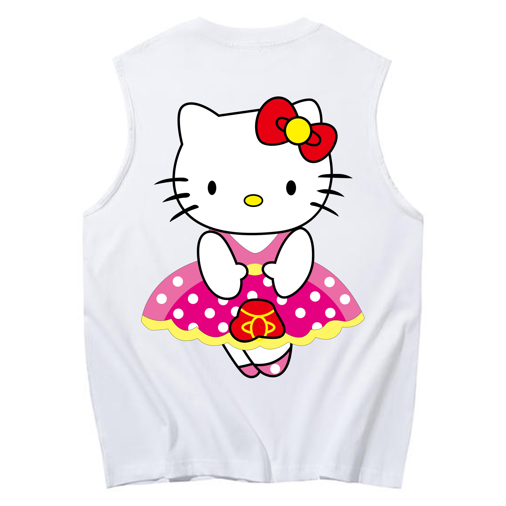 （画像用） Hello Kitty ハローキティ コットン100％タンクトップ（背面プリント）