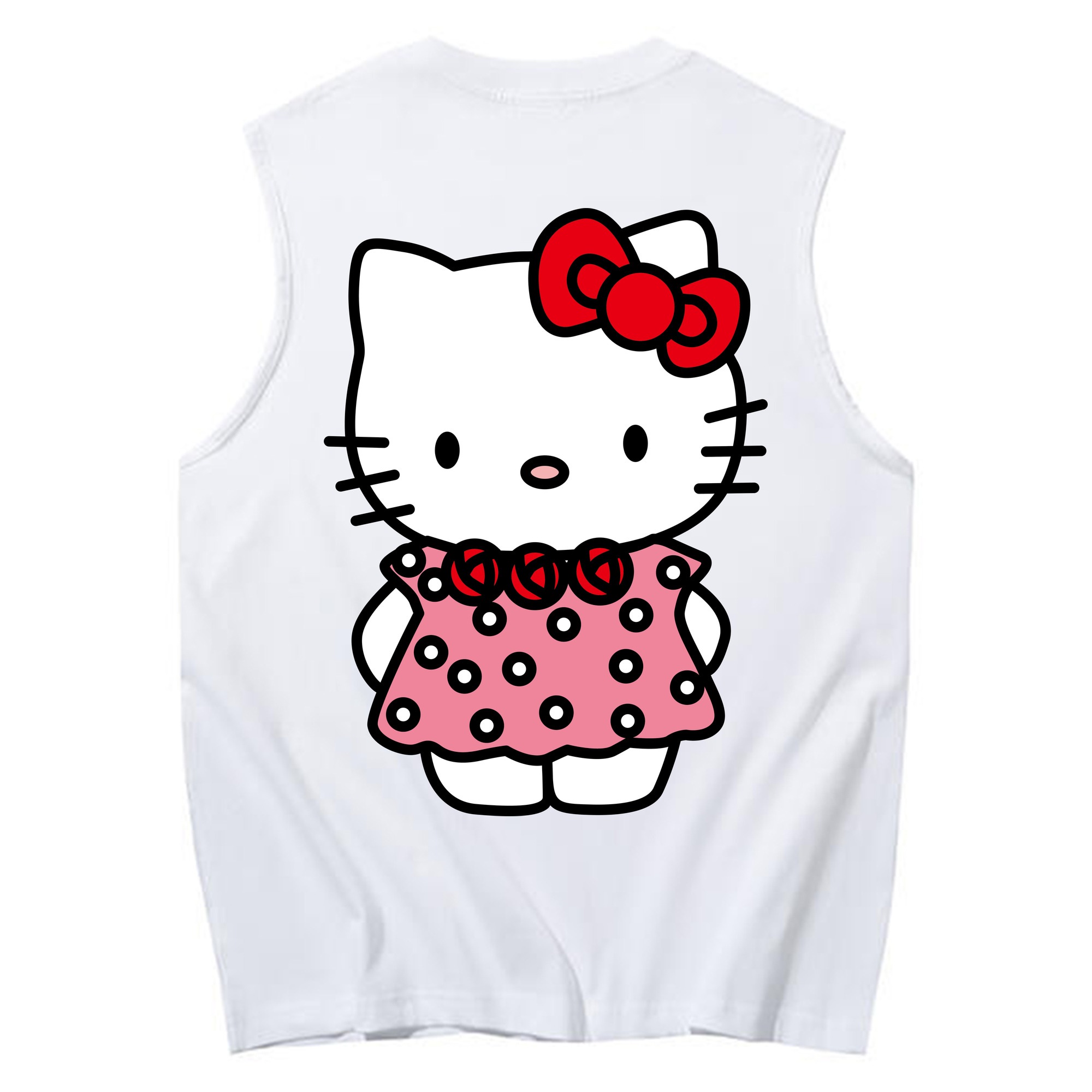 （画像用） Hello Kitty ハローキティ コットン100％タンクトップ（背面プリント）