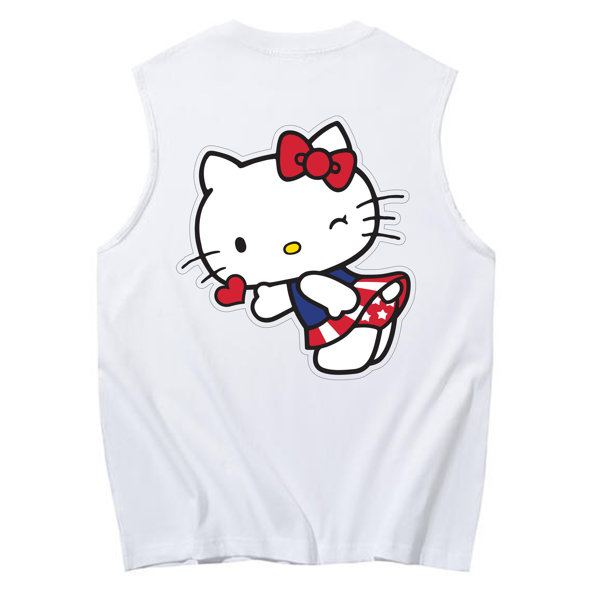 （画像用） Hello Kitty ハローキティ コットン100％タンクトップ（背面プリント）