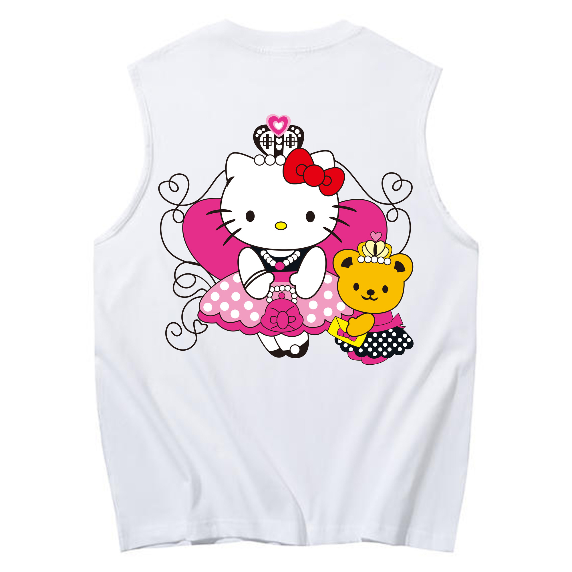 （画像用） Hello Kitty ハローキティ コットン100％タンクトップ（背面プリント）