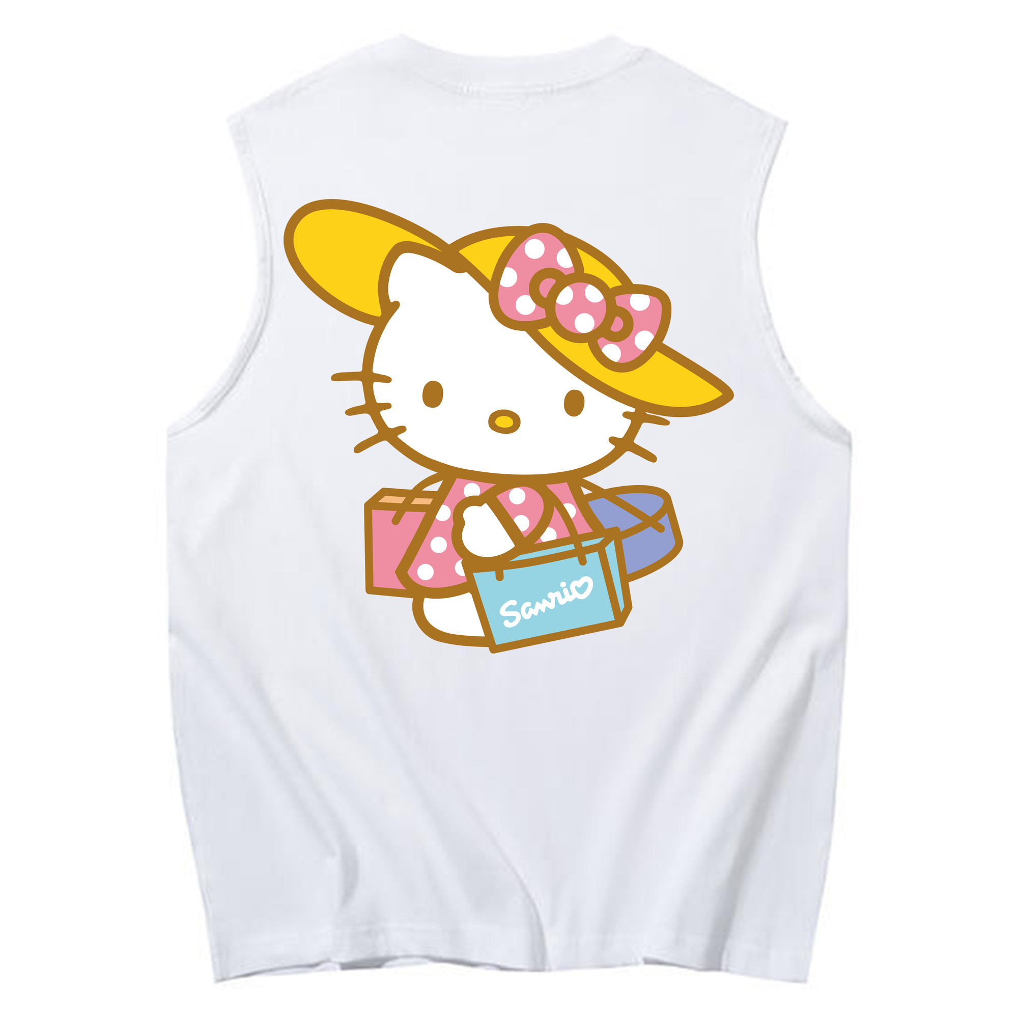（画像用） Hello Kitty ハローキティ コットン100％タンクトップ（背面プリント）