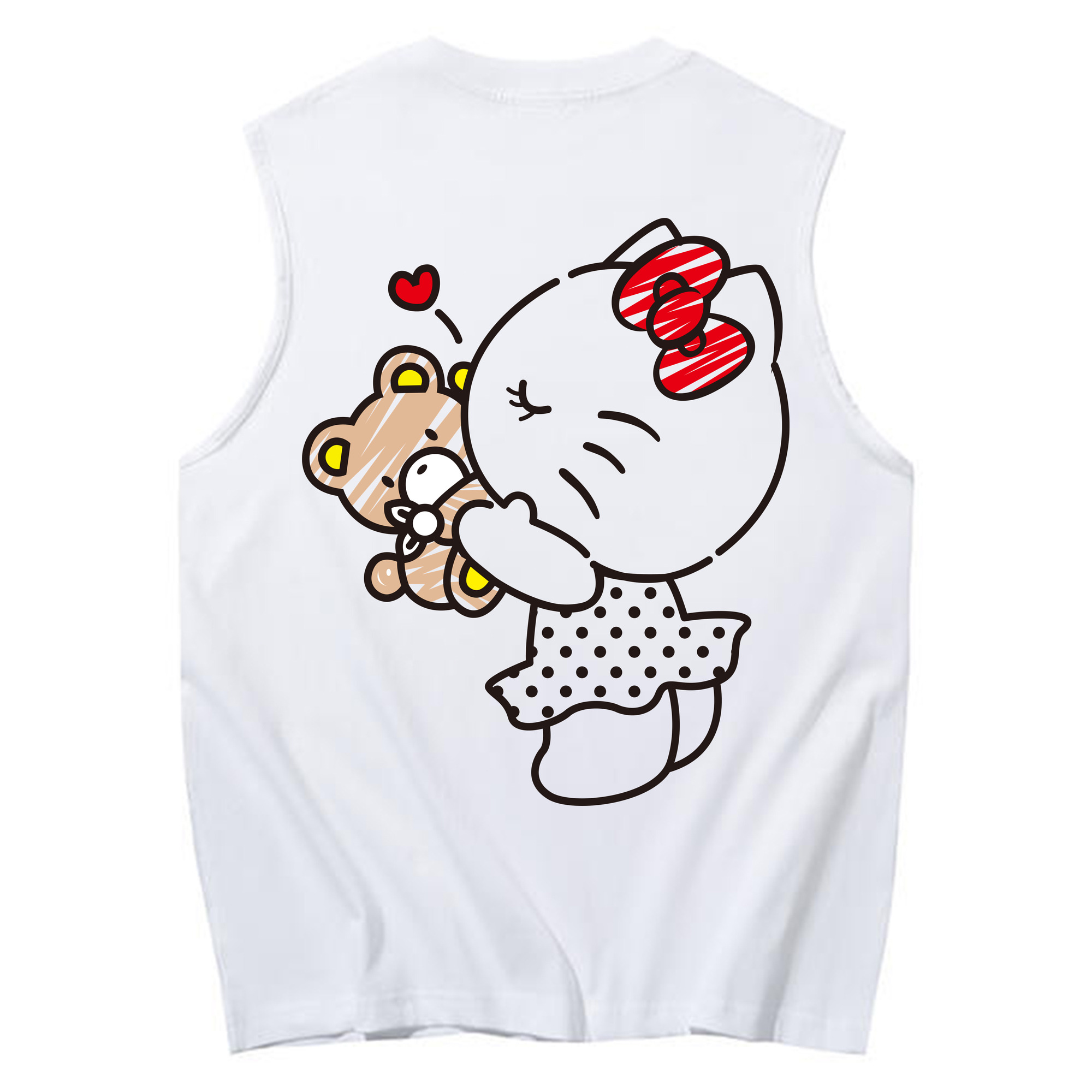 （画像用） Hello Kitty ハローキティ コットン100％タンクトップ（背面プリント）