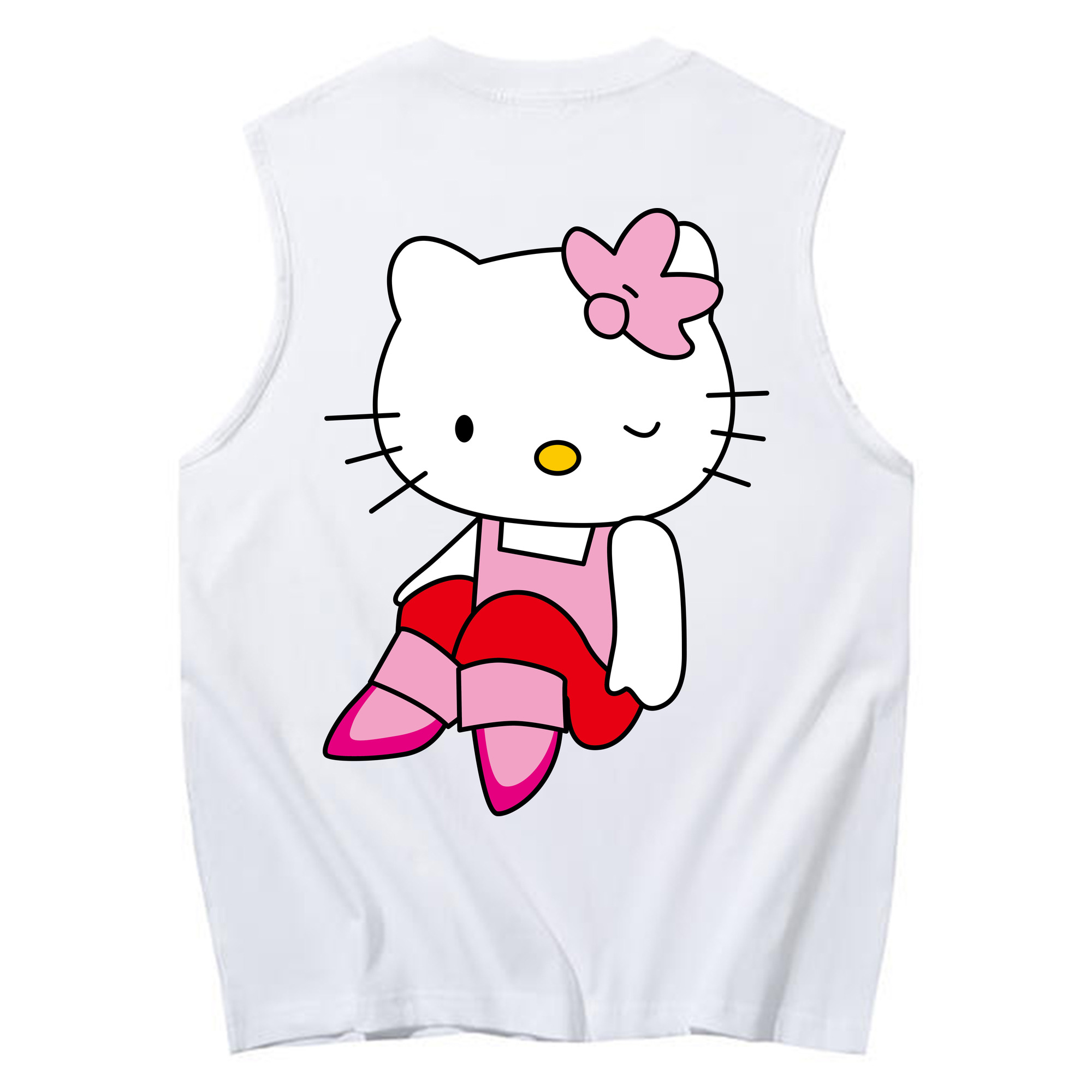 （画像用） Hello Kitty ハローキティ コットン100％タンクトップ（背面プリント）
