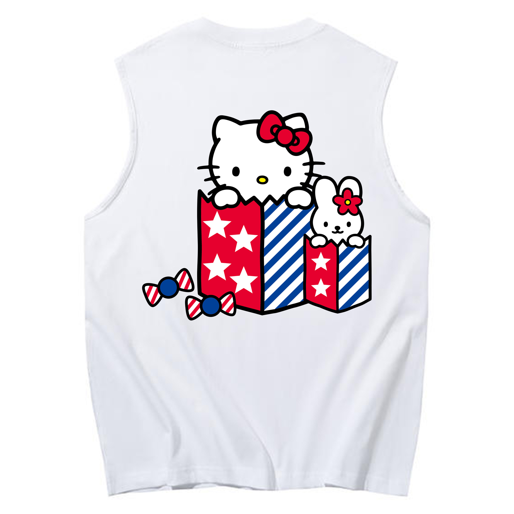 （画像用） Hello Kitty ハローキティ コットン100％タンクトップ（背面プリント）