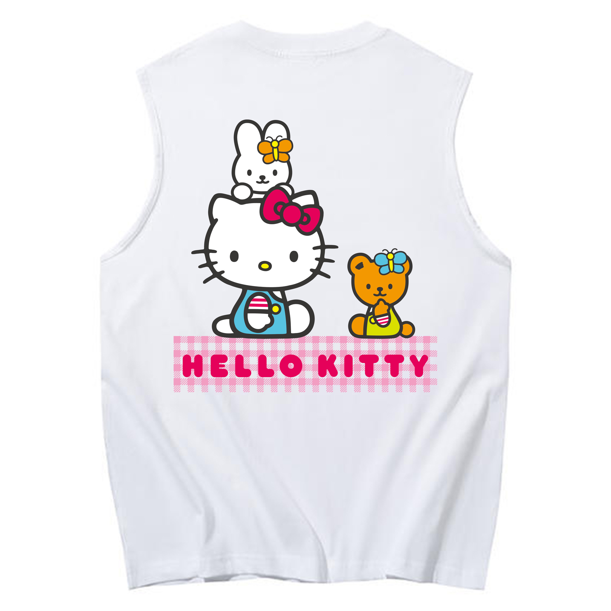 （画像用） Hello Kitty ハローキティ コットン100％タンクトップ（背面プリント）