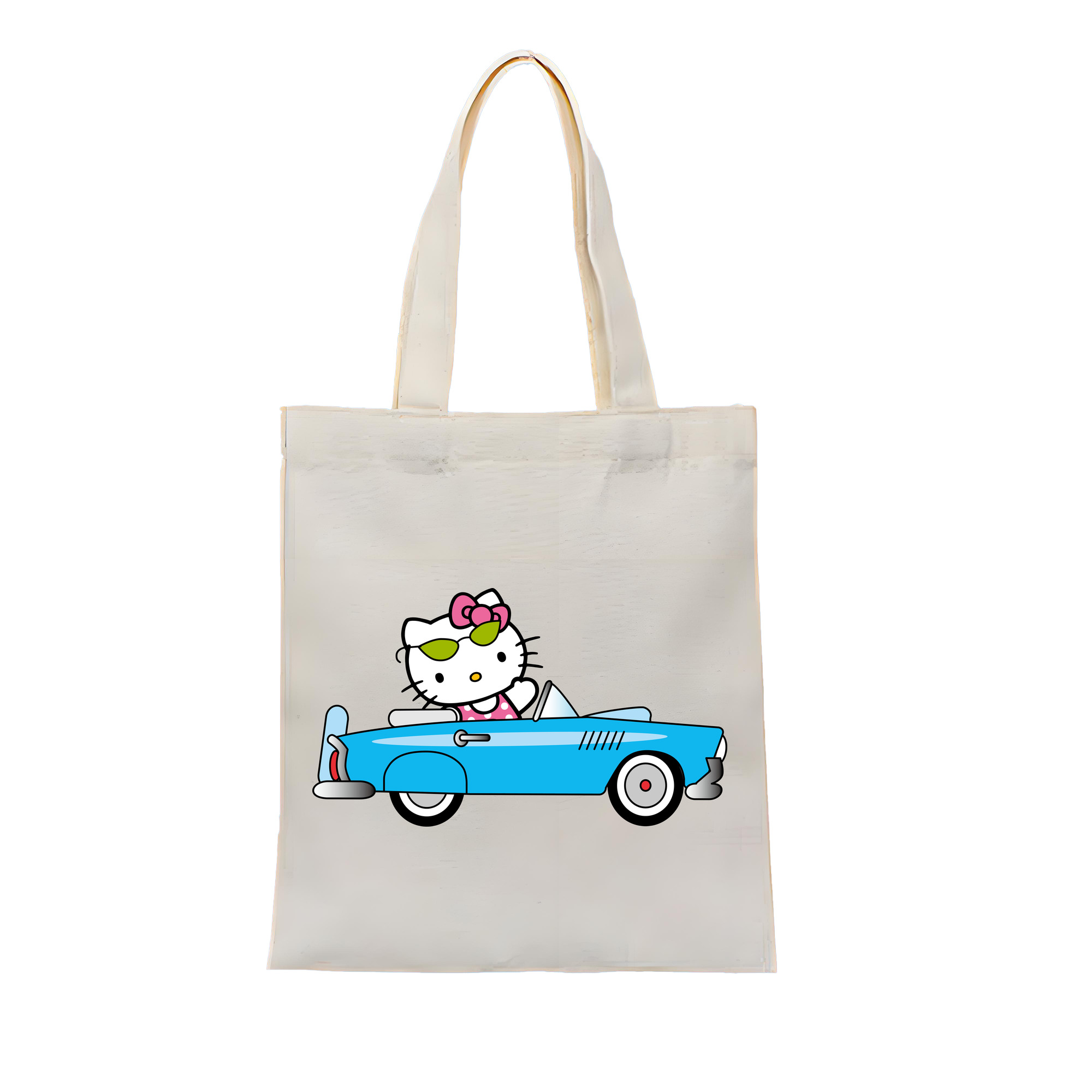 （画像用） Hello Kitty ハローキティ 縦型キャンバス生地手提げバッグ　トートバッグ
