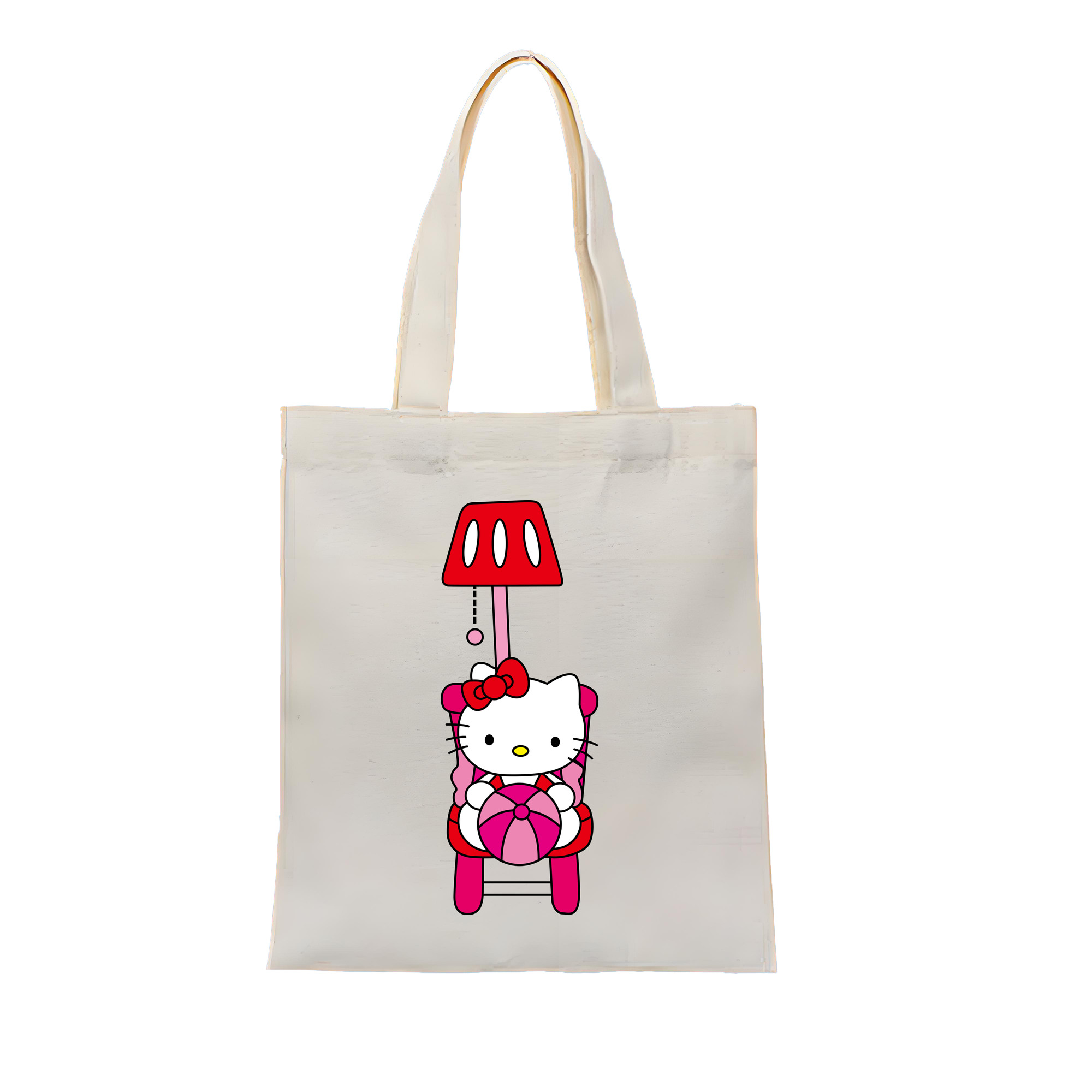 （画像用） Hello Kitty ハローキティ 縦型キャンバス生地手提げバッグ　トートバッグ